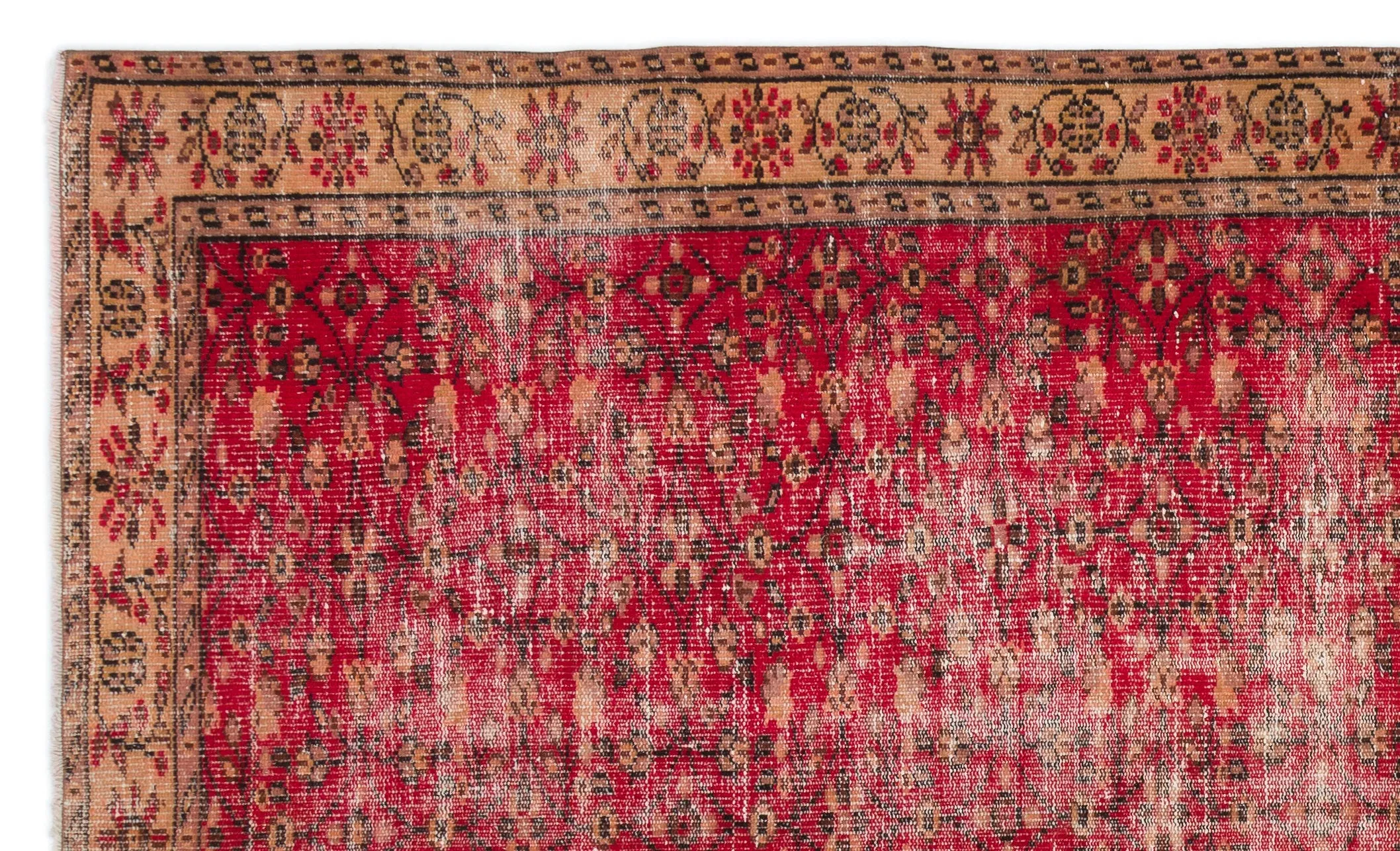 Retro Design Naturel Over Dyed Vintage Rug 5'10'' x 9'7'' ft 177 x 292 cm