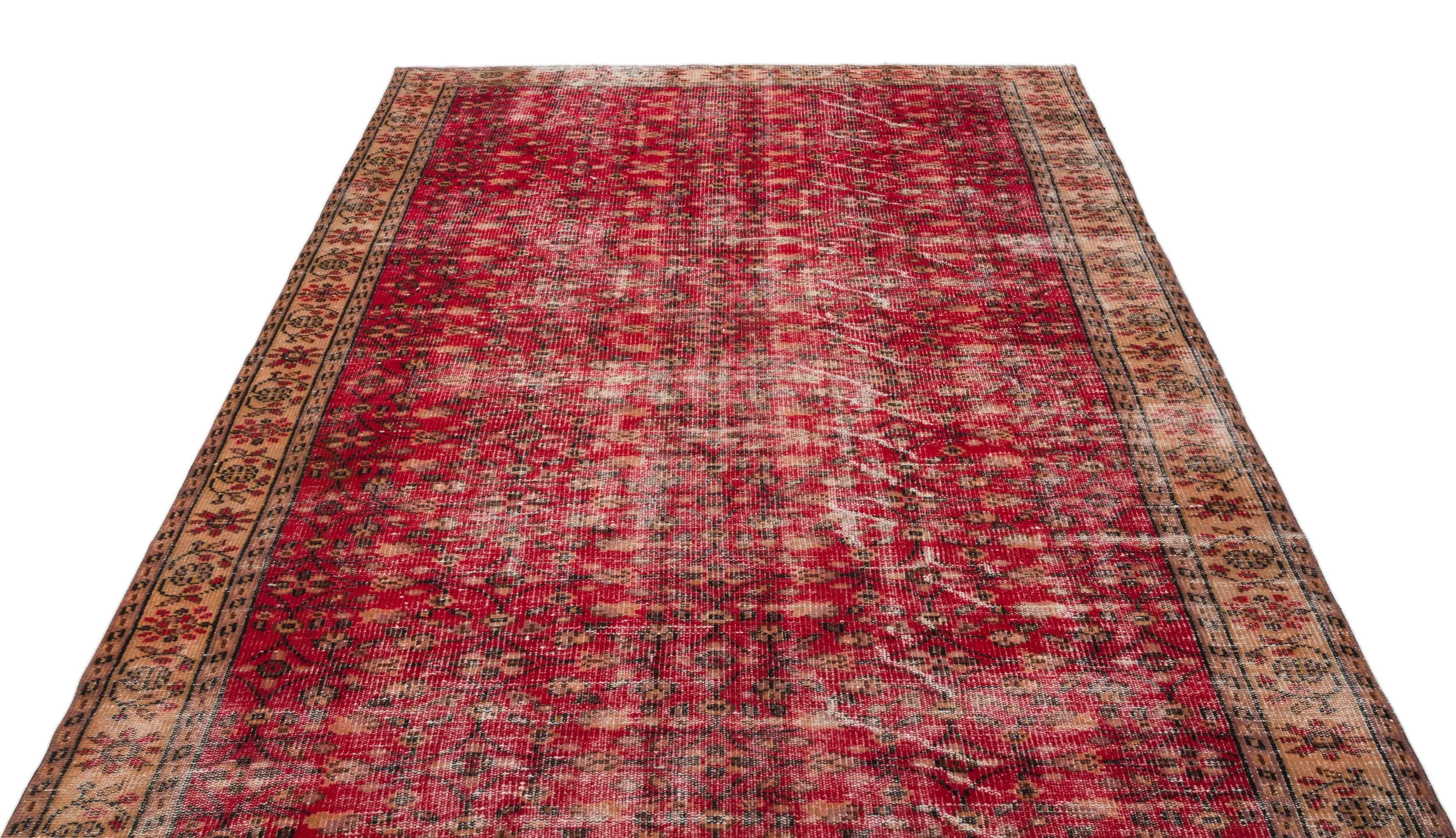 Retro Design Naturel Over Dyed Vintage Rug 5'10'' x 9'7'' ft 177 x 292 cm