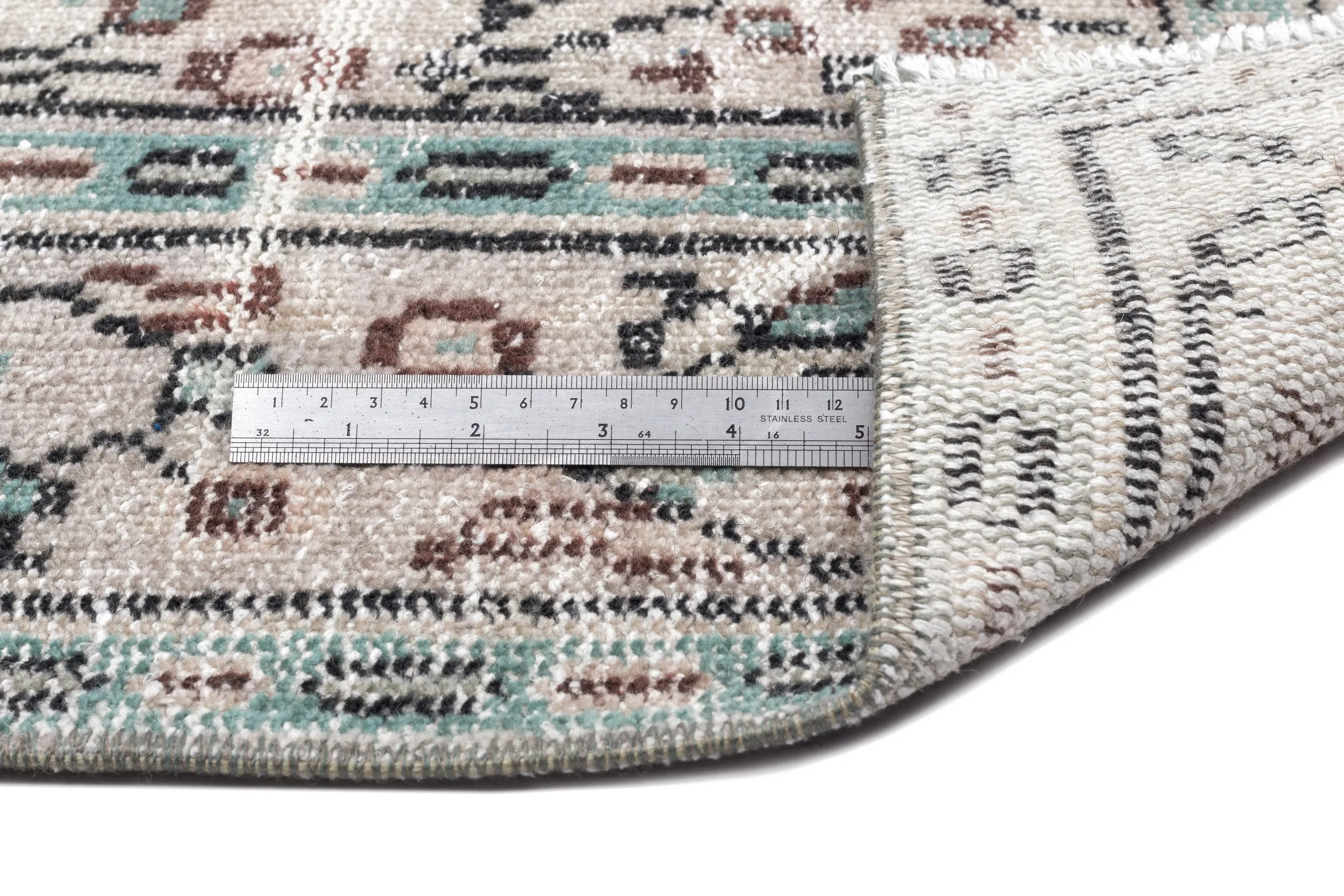 Retro Design Naturel Over Dyed Vintage Rug 5'11'' x 9'2'' ft 180 x 280 cm