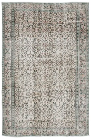 Retro Design Naturel Over Dyed Vintage Rug 5'11'' x 9'2'' ft 180 x 280 cm