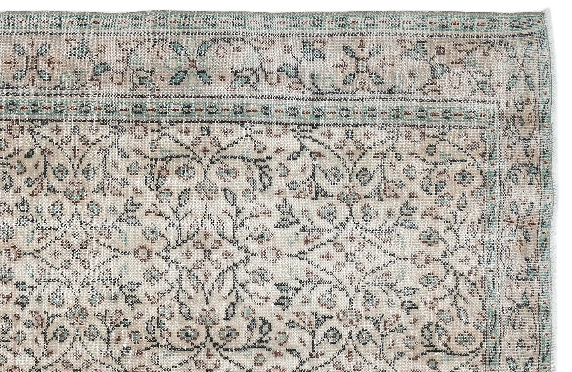 Retro Design Naturel Over Dyed Vintage Rug 5'11'' x 9'2'' ft 180 x 280 cm