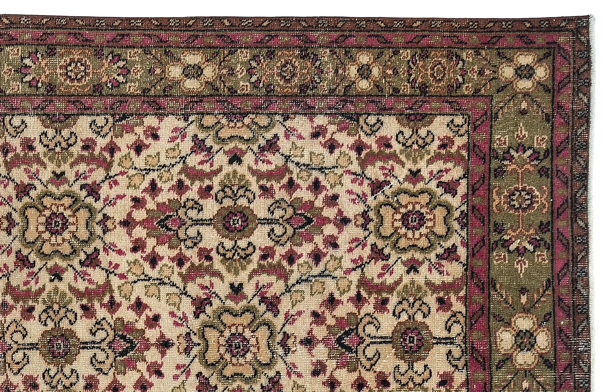 Retro Design Naturel Over Dyed Vintage Rug 5'2'' x 8'11'' ft 157 x 273 cm