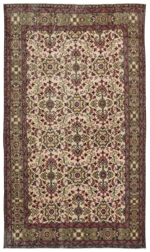 Retro Design Naturel Over Dyed Vintage Rug 5'2'' x 8'11'' ft 157 x 273 cm