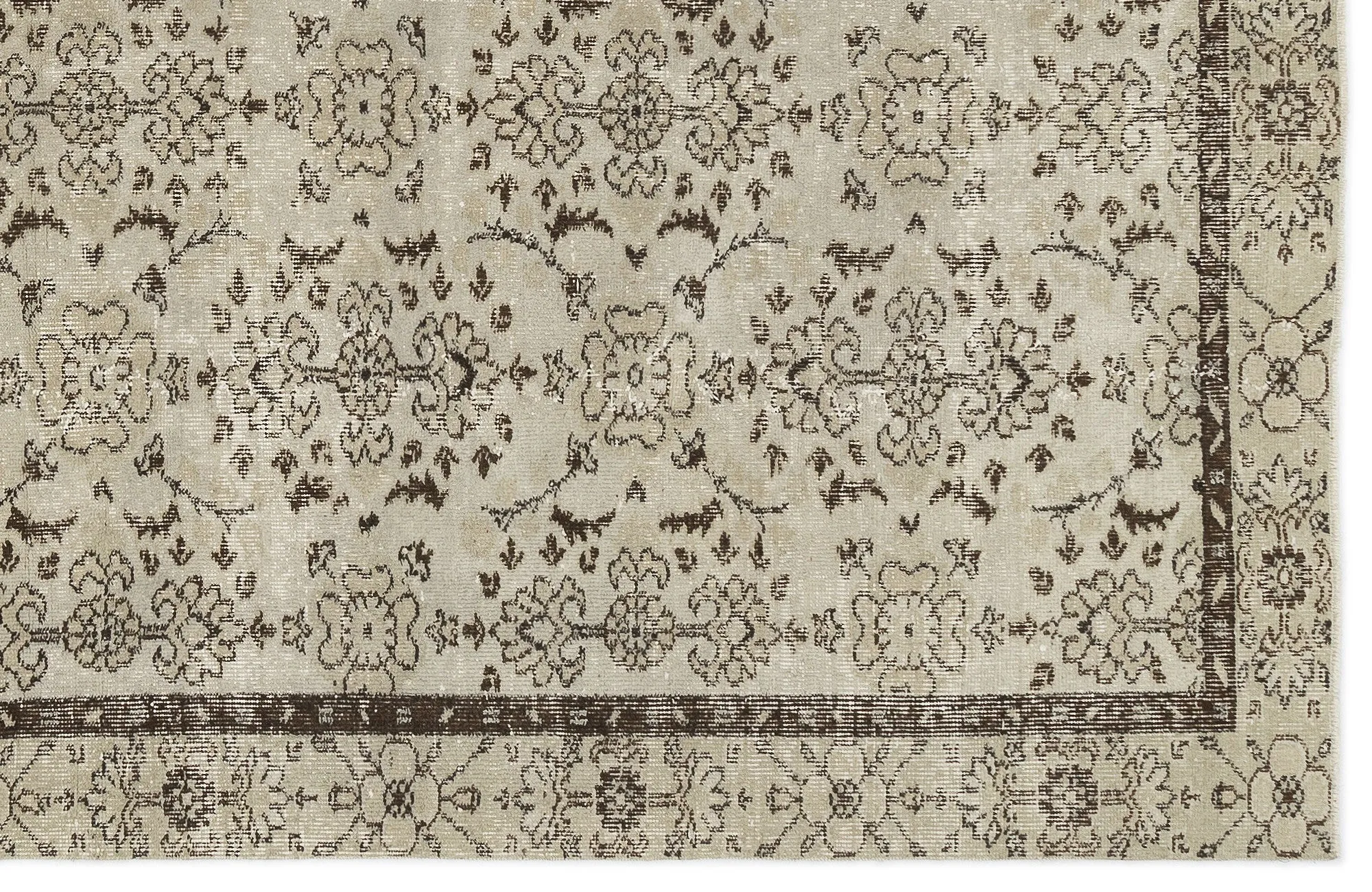 Retro Design Naturel Over Dyed Vintage Rug 5'2'' x 9'2'' ft 157 x 279 cm