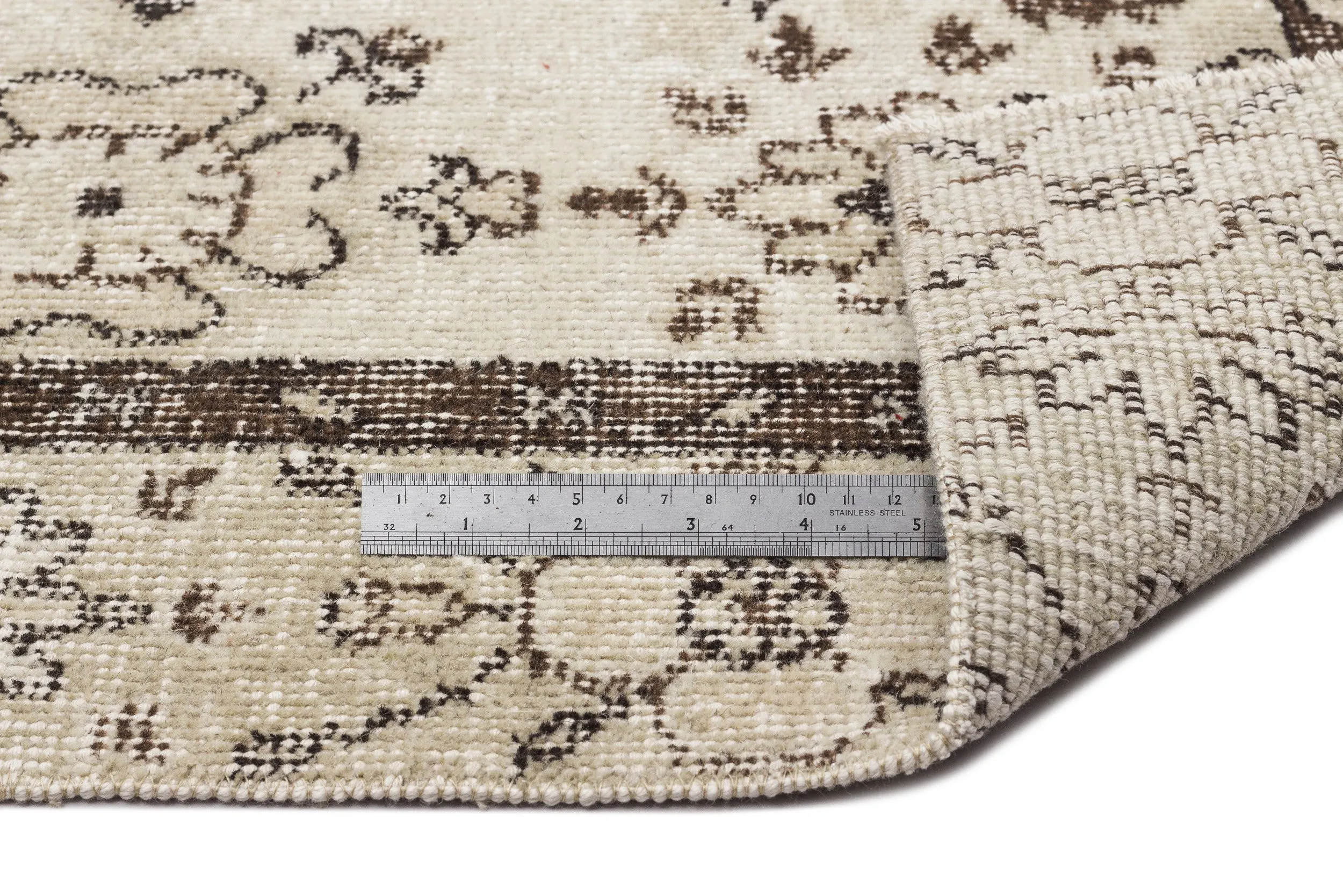 Retro Design Naturel Over Dyed Vintage Rug 5'2'' x 9'2'' ft 157 x 279 cm