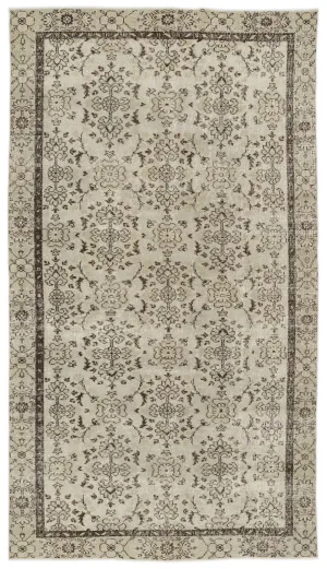 Retro Design Naturel Over Dyed Vintage Rug 5'2'' x 9'2'' ft 157 x 279 cm