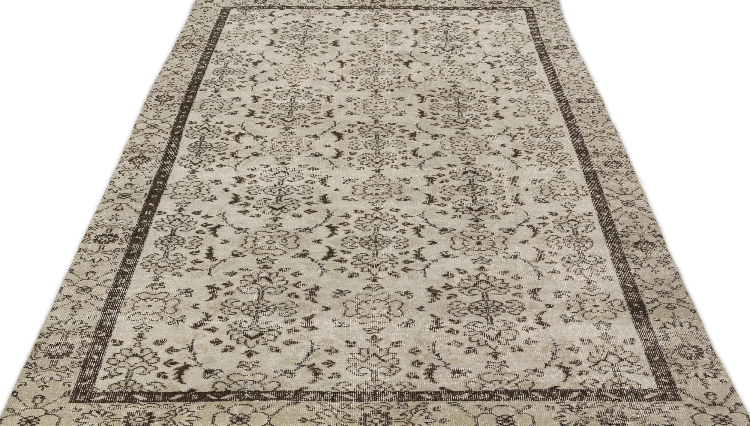 Retro Design Naturel Over Dyed Vintage Rug 5'2'' x 9'2'' ft 157 x 279 cm