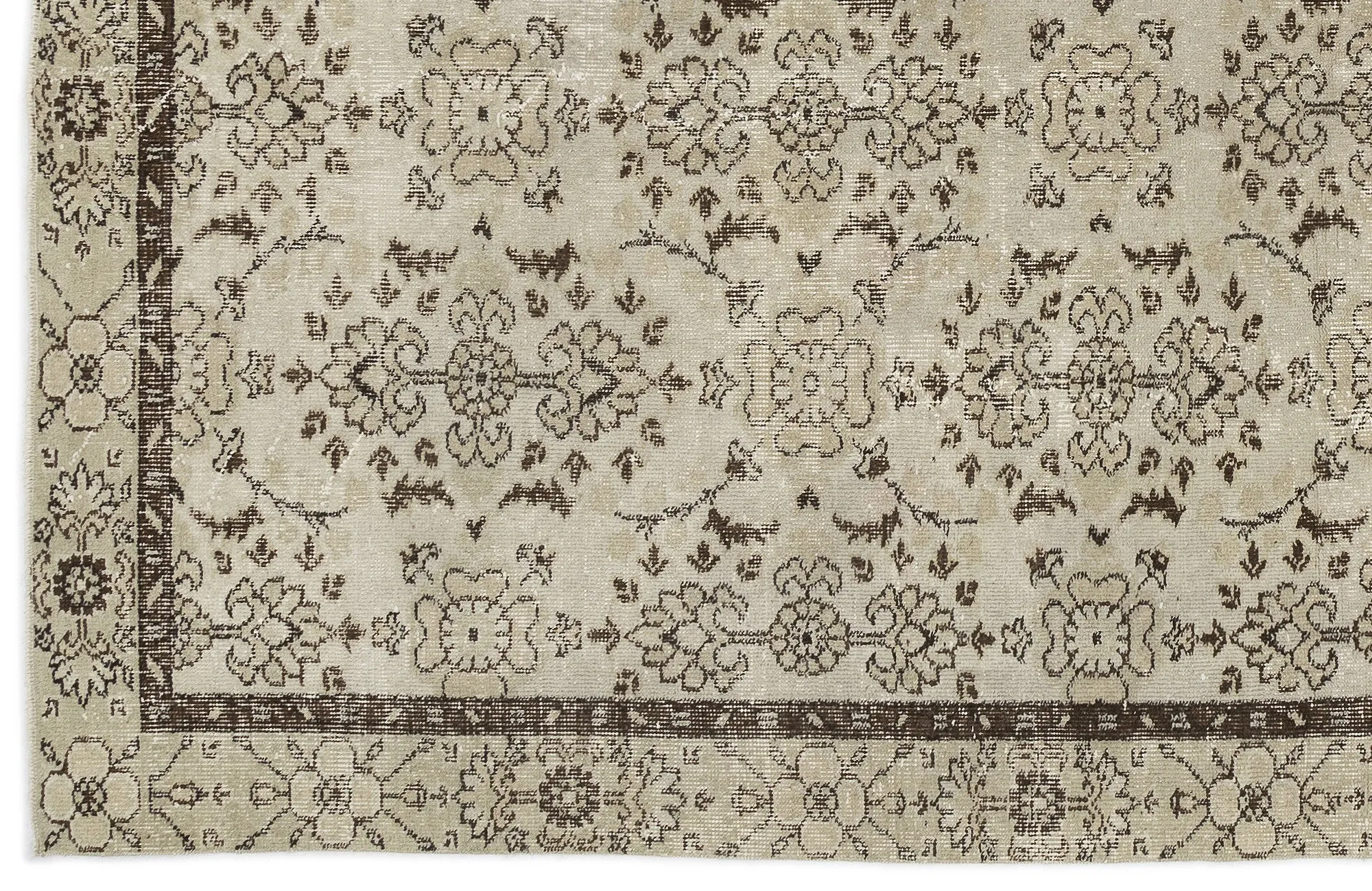 Retro Design Naturel Over Dyed Vintage Rug 5'2'' x 9'2'' ft 157 x 279 cm