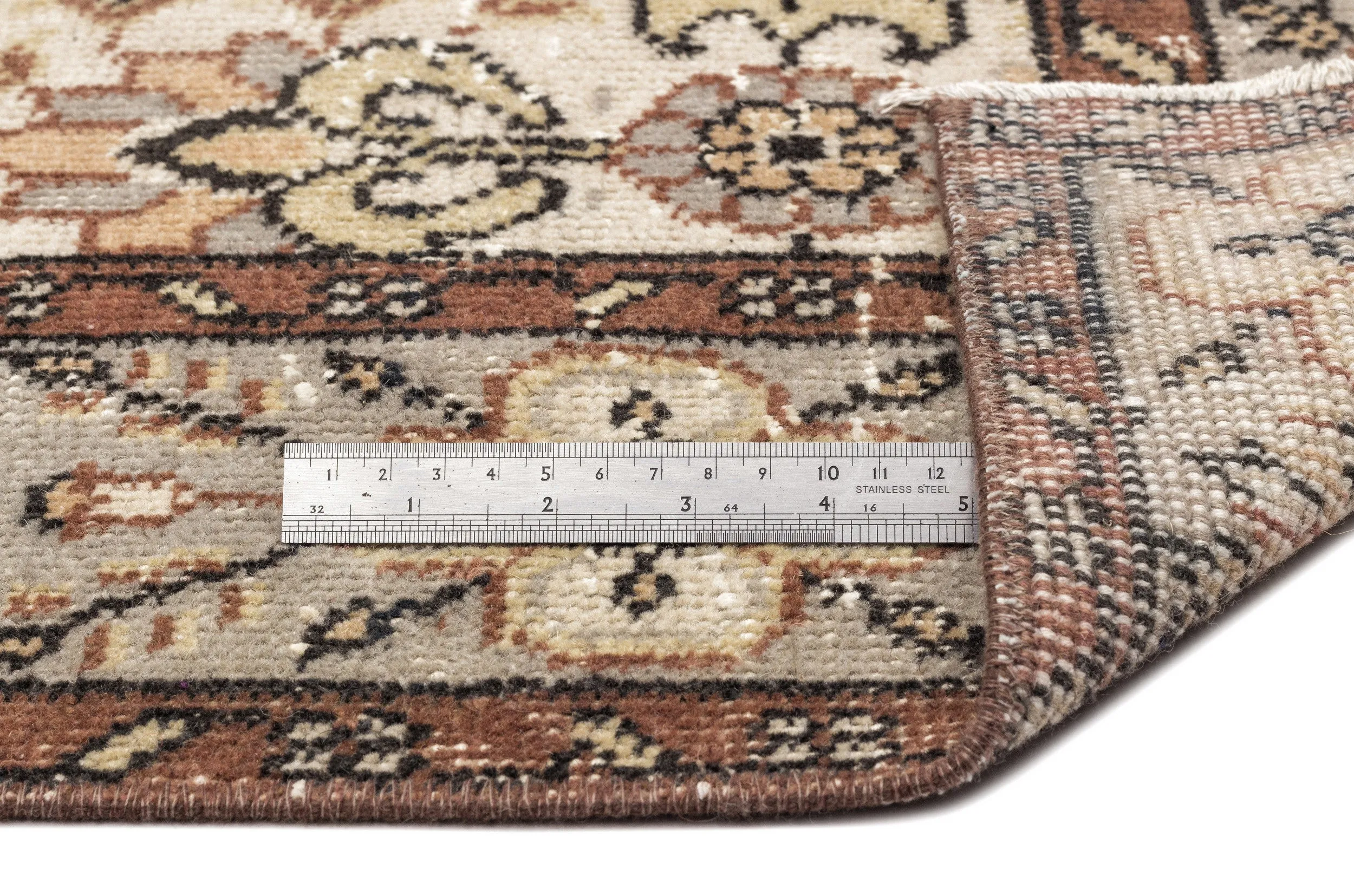 Retro Design Naturel Over Dyed Vintage Rug 5'3'' x 8'10'' ft 160 x 270 cm