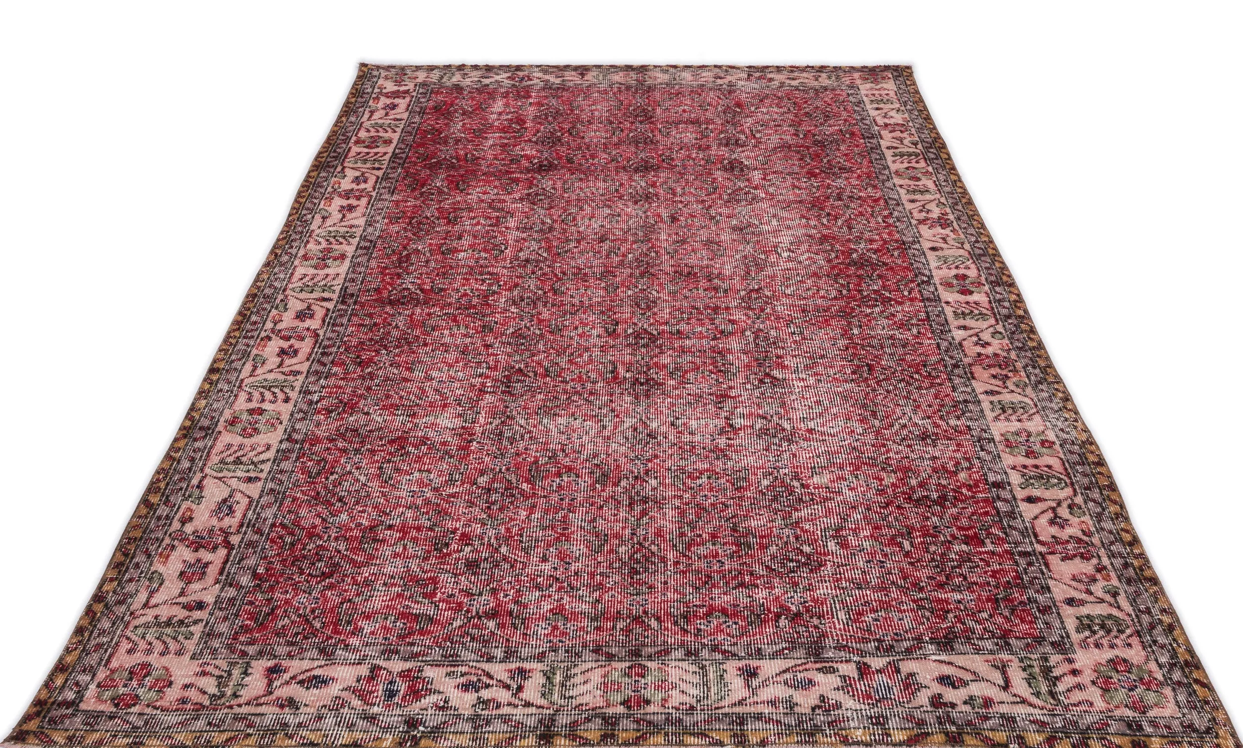 Retro Design Naturel Over Dyed Vintage Rug 5'3'' x 9'1'' ft 161 x 276 cm