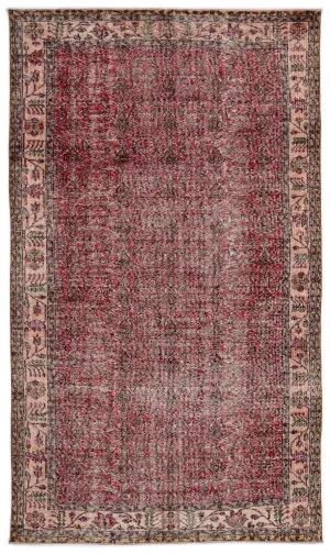 Retro Design Naturel Over Dyed Vintage Rug 5'3'' x 9'1'' ft 161 x 276 cm