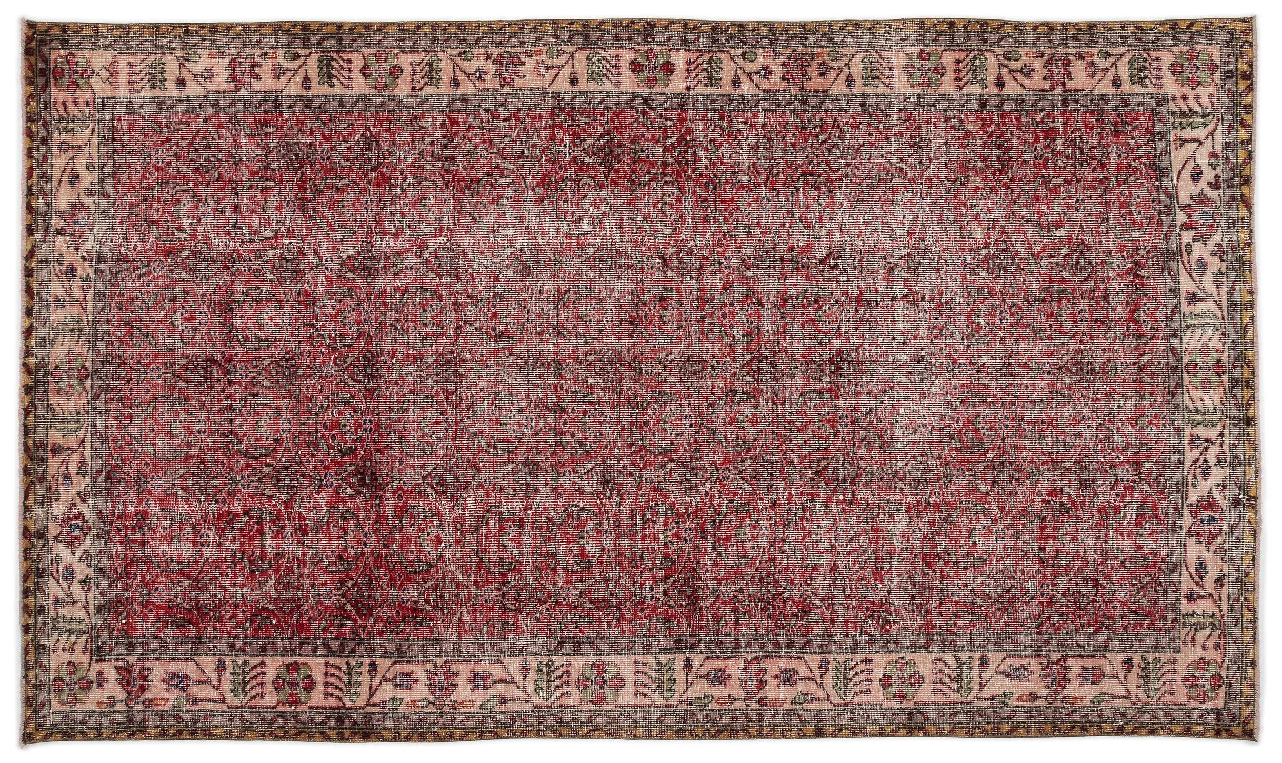 Retro Design Naturel Over Dyed Vintage Rug 5'3'' x 9'1'' ft 161 x 276 cm