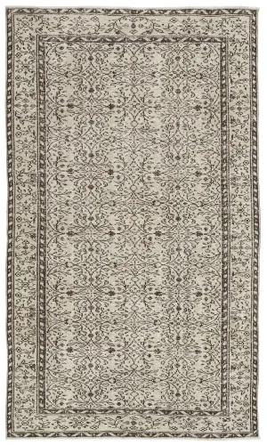 Retro Design Naturel Over Dyed Vintage Rug 5'4'' x 9'1'' ft 162 x 278 cm