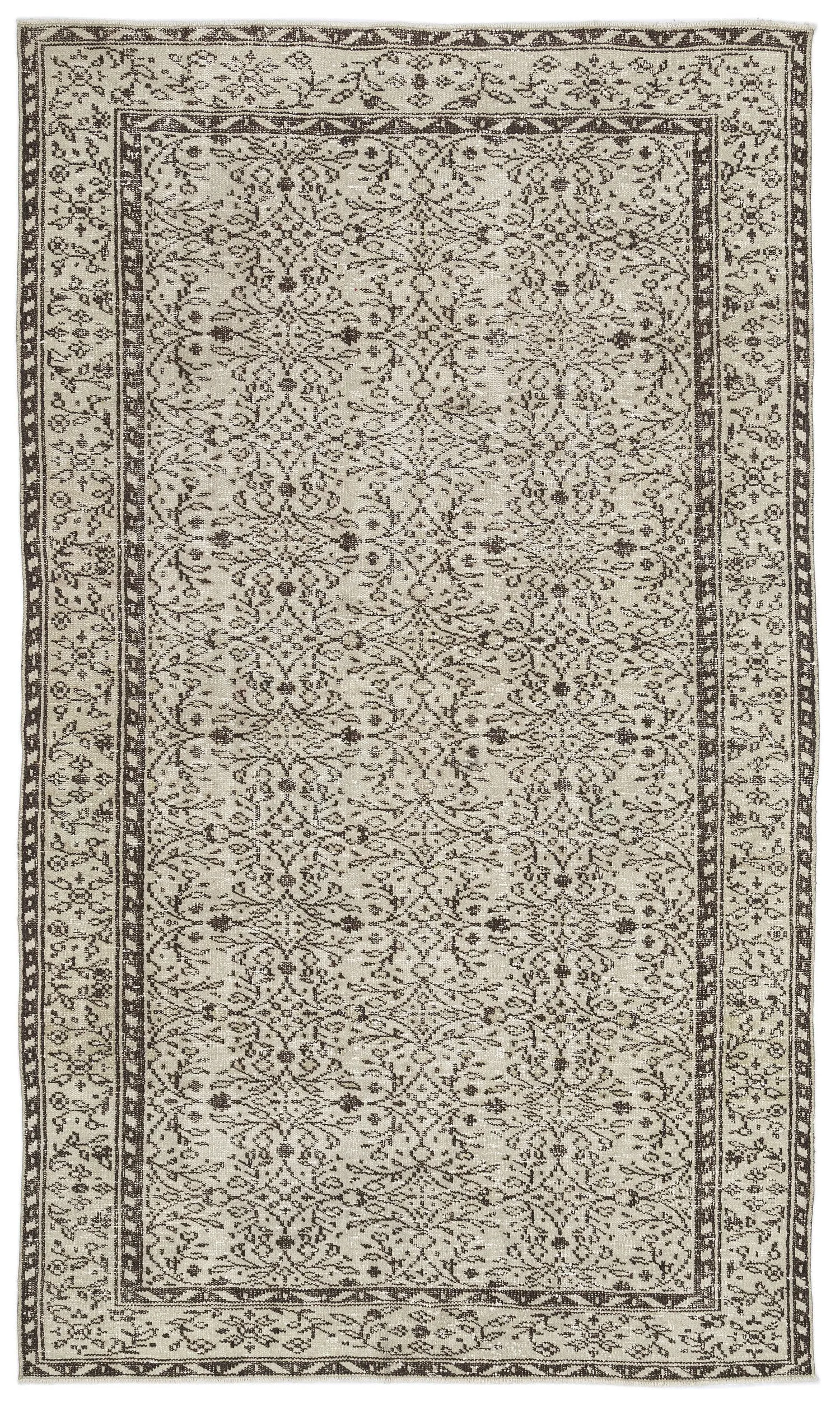 Retro Design Naturel Over Dyed Vintage Rug 5'4'' x 9'1'' ft 162 x 278 cm
