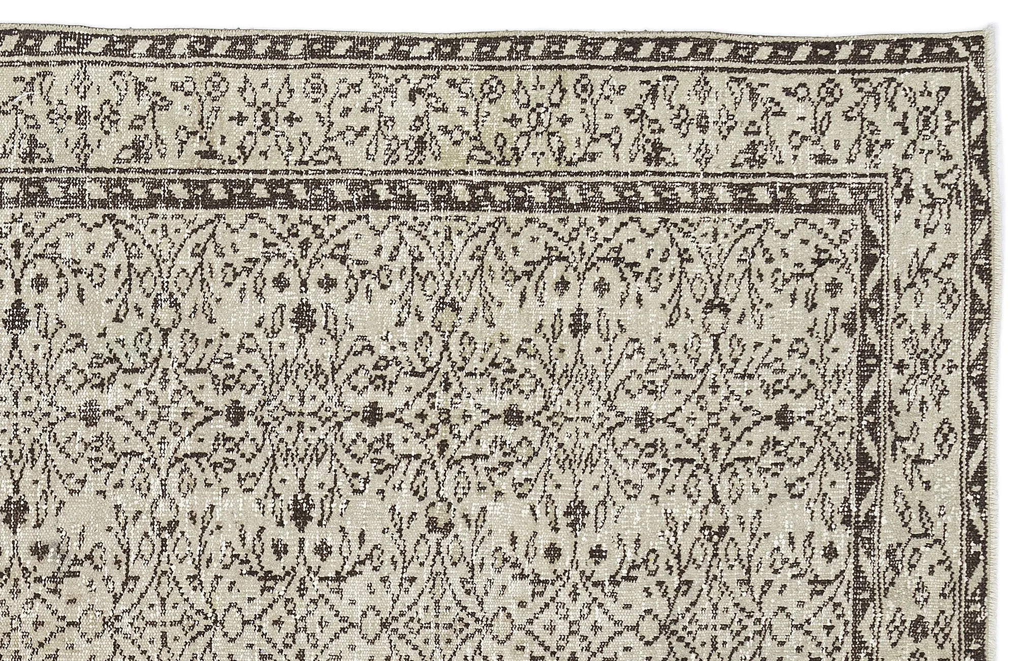 Retro Design Naturel Over Dyed Vintage Rug 5'4'' x 9'1'' ft 162 x 278 cm