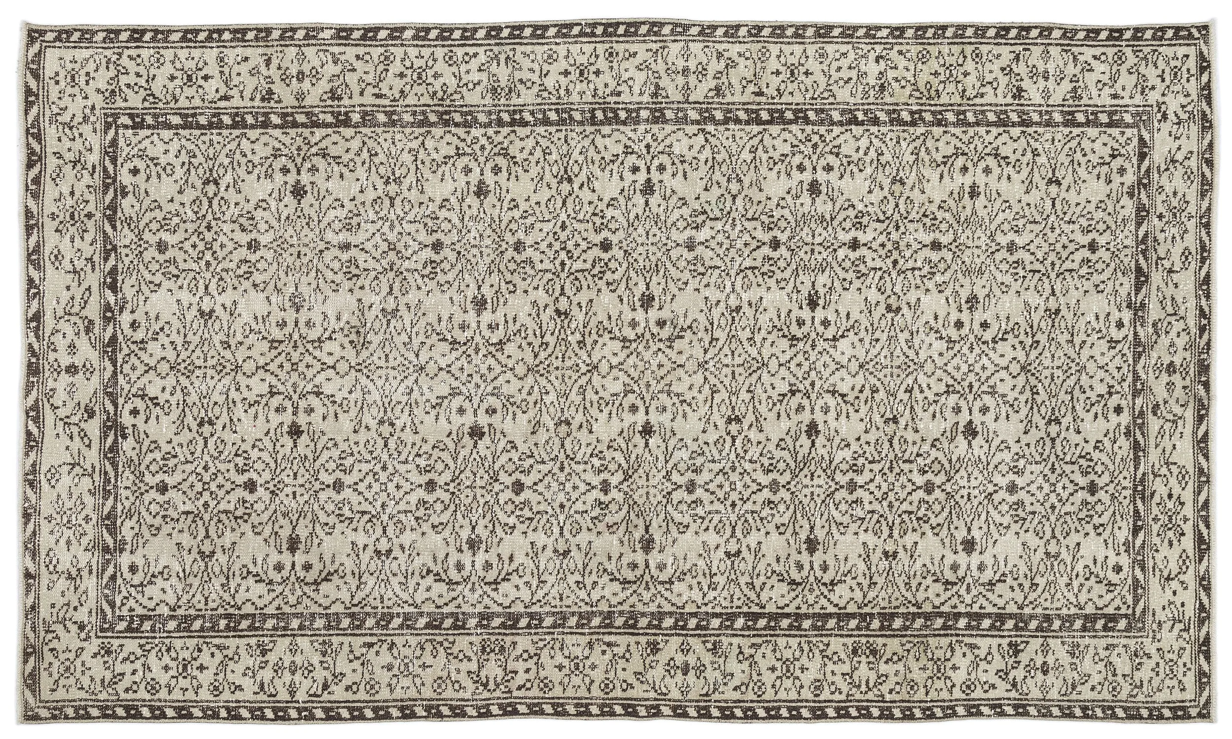 Retro Design Naturel Over Dyed Vintage Rug 5'4'' x 9'1'' ft 162 x 278 cm