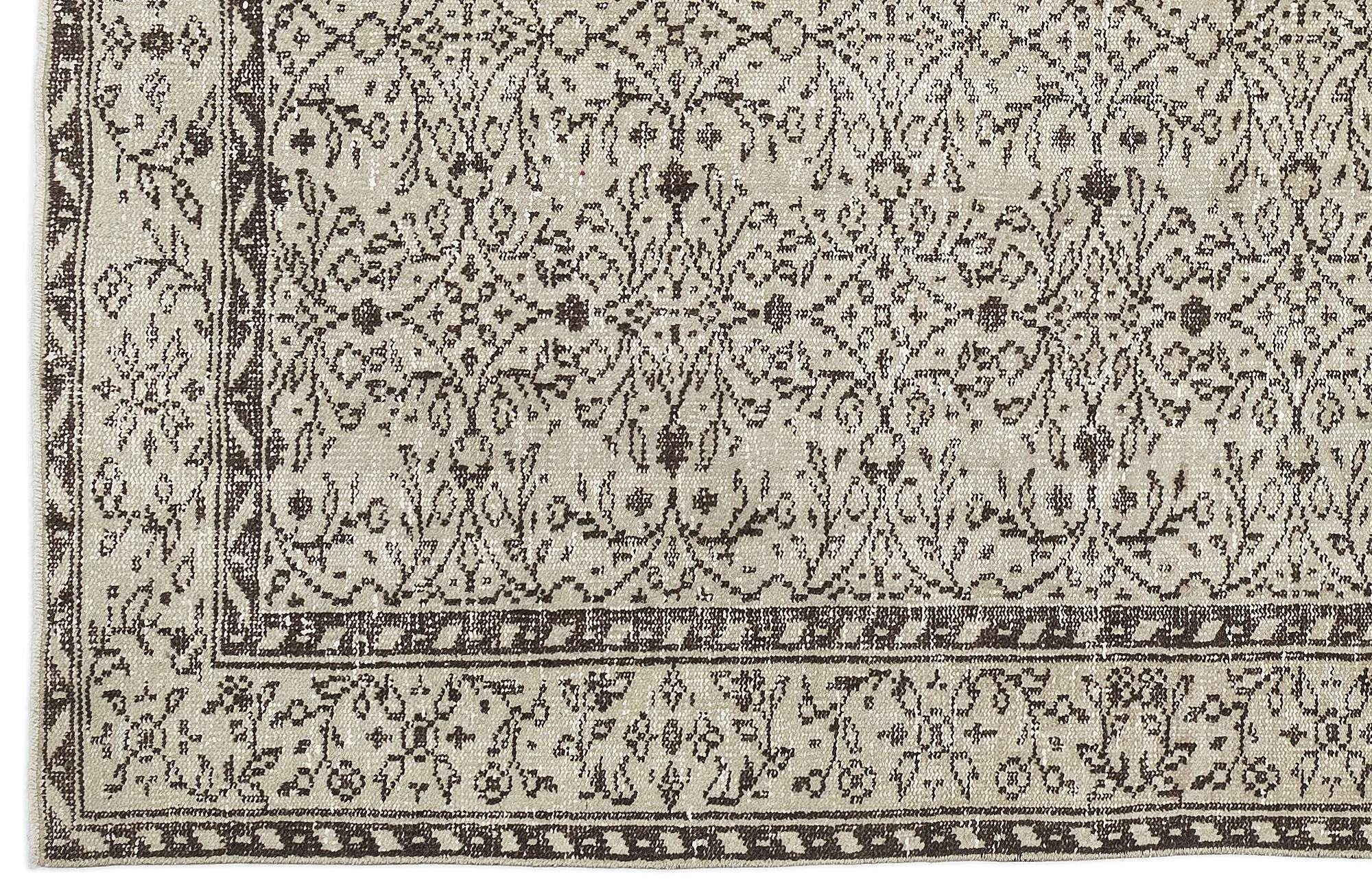 Retro Design Naturel Over Dyed Vintage Rug 5'4'' x 9'1'' ft 162 x 278 cm