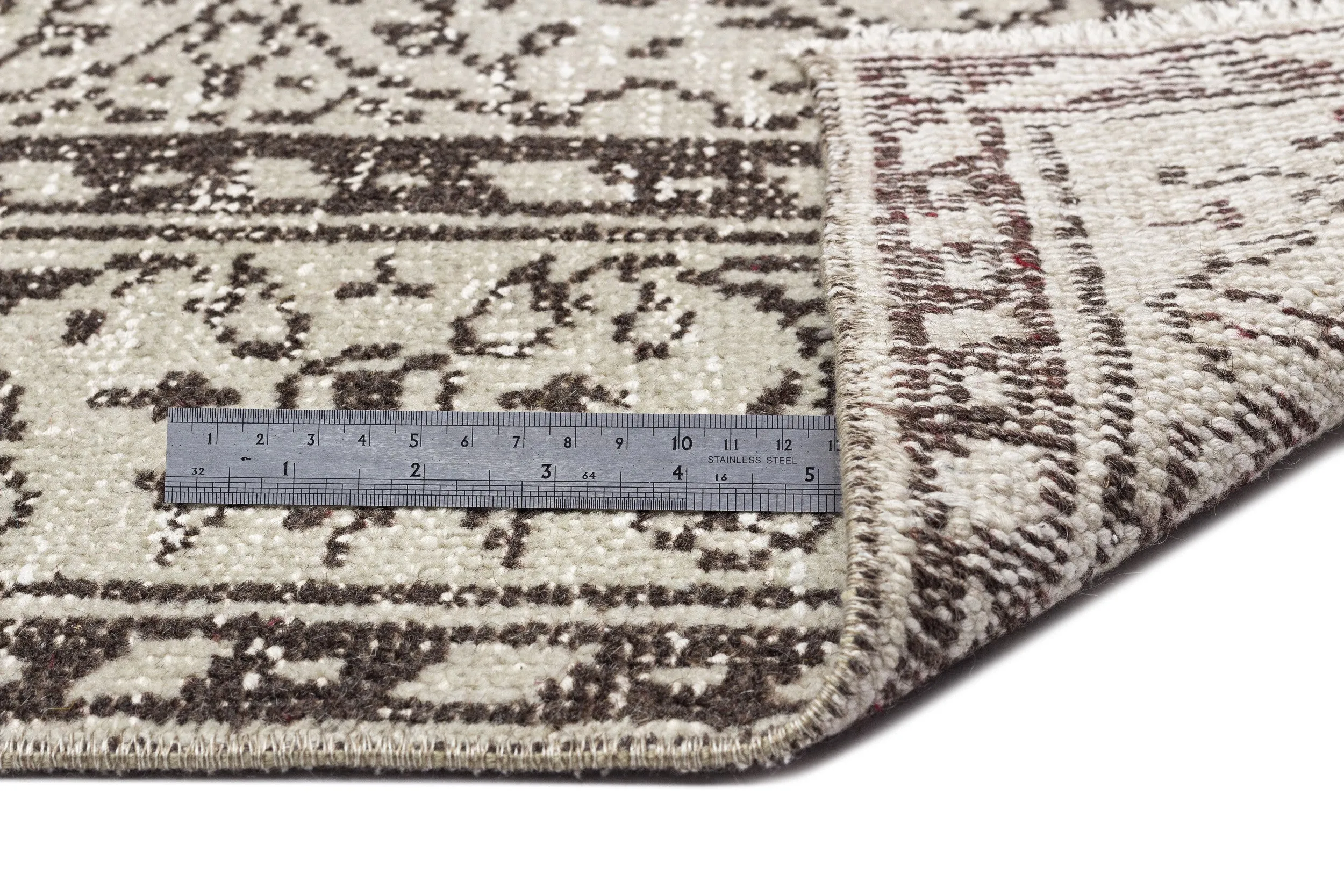 Retro Design Naturel Over Dyed Vintage Rug 5'4'' x 9'1'' ft 162 x 278 cm