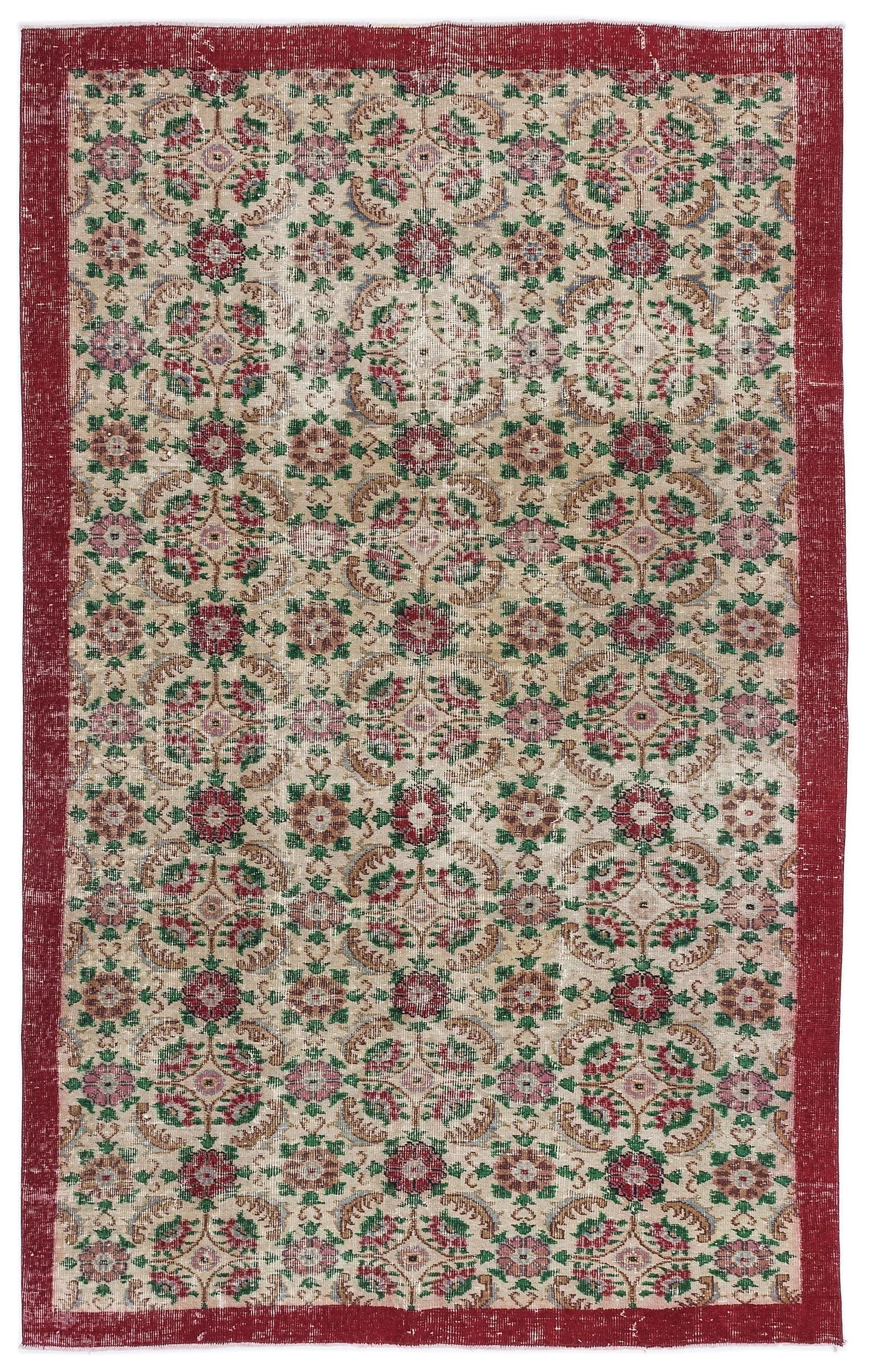 Retro Design Naturel Over Dyed Vintage Rug 5'5'' x 8'10'' ft 164 x 270 cm