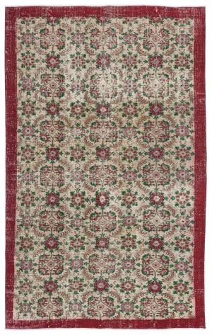 Retro Design Naturel Over Dyed Vintage Rug 5'5'' x 8'10'' ft 164 x 270 cm