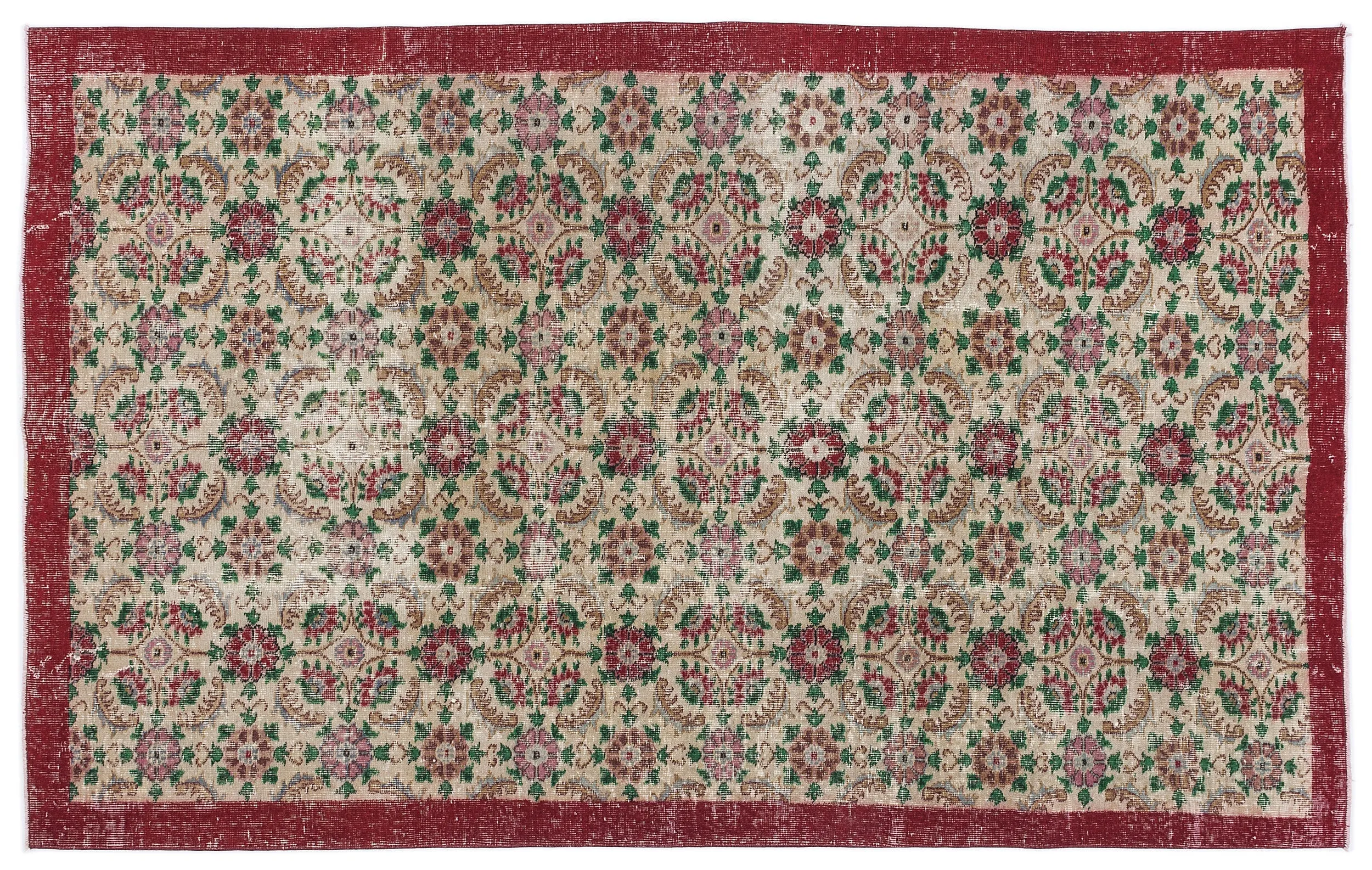 Retro Design Naturel Over Dyed Vintage Rug 5'5'' x 8'10'' ft 164 x 270 cm