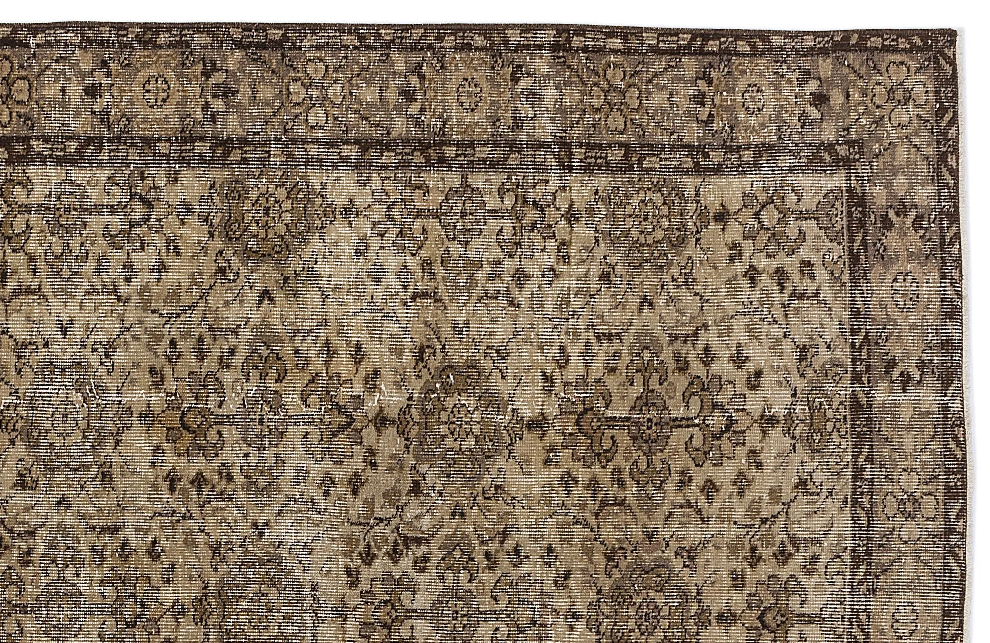 Retro Design Naturel Over Dyed Vintage Rug 5'5'' x 8'11'' ft 164 x 273 cm