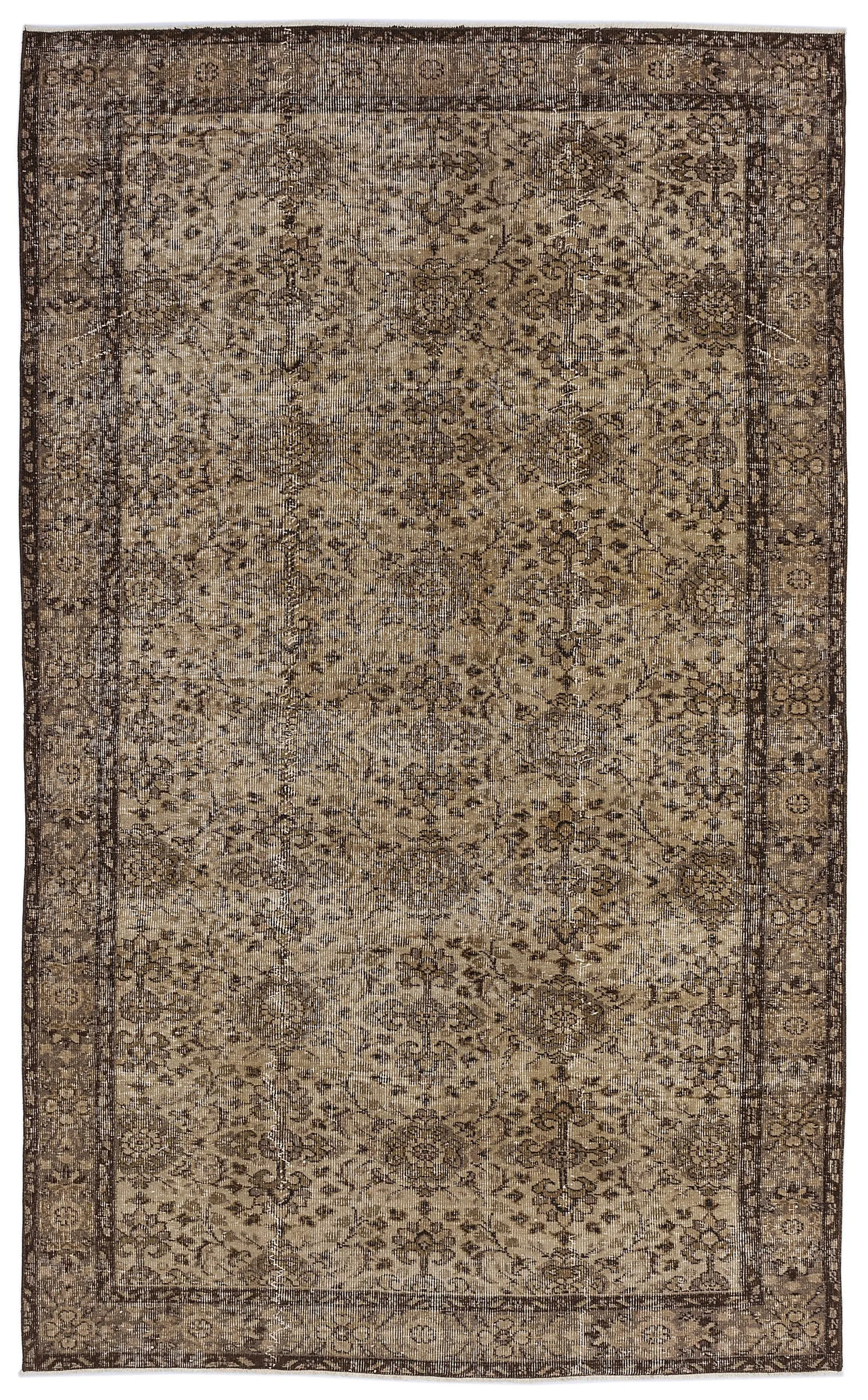 Retro Design Naturel Over Dyed Vintage Rug 5'5'' x 8'11'' ft 164 x 273 cm