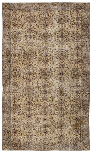 Retro Design Naturel Over Dyed Vintage Rug 5'5'' x 8'11'' ft 165 x 272 cm