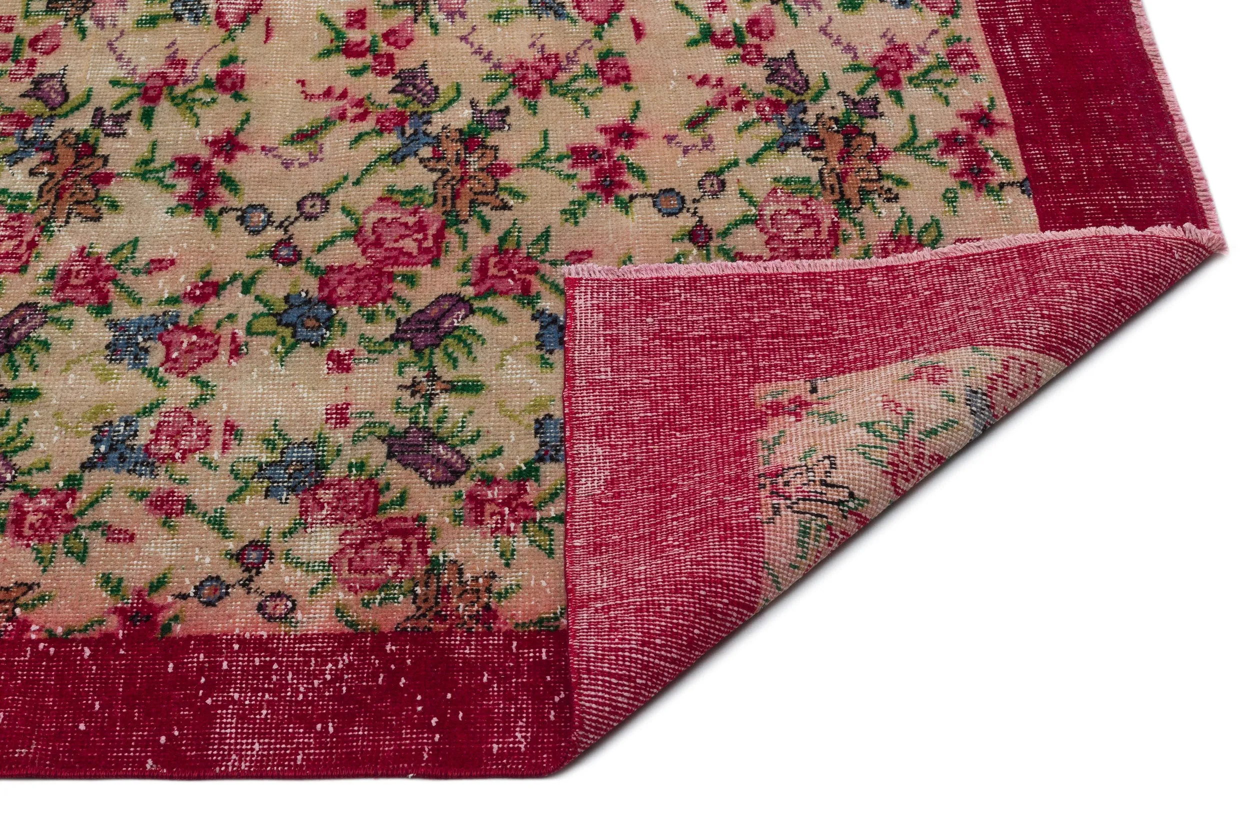 Retro Design Naturel Over Dyed Vintage Rug 5'5'' x 8'6'' ft 164 x 258 cm