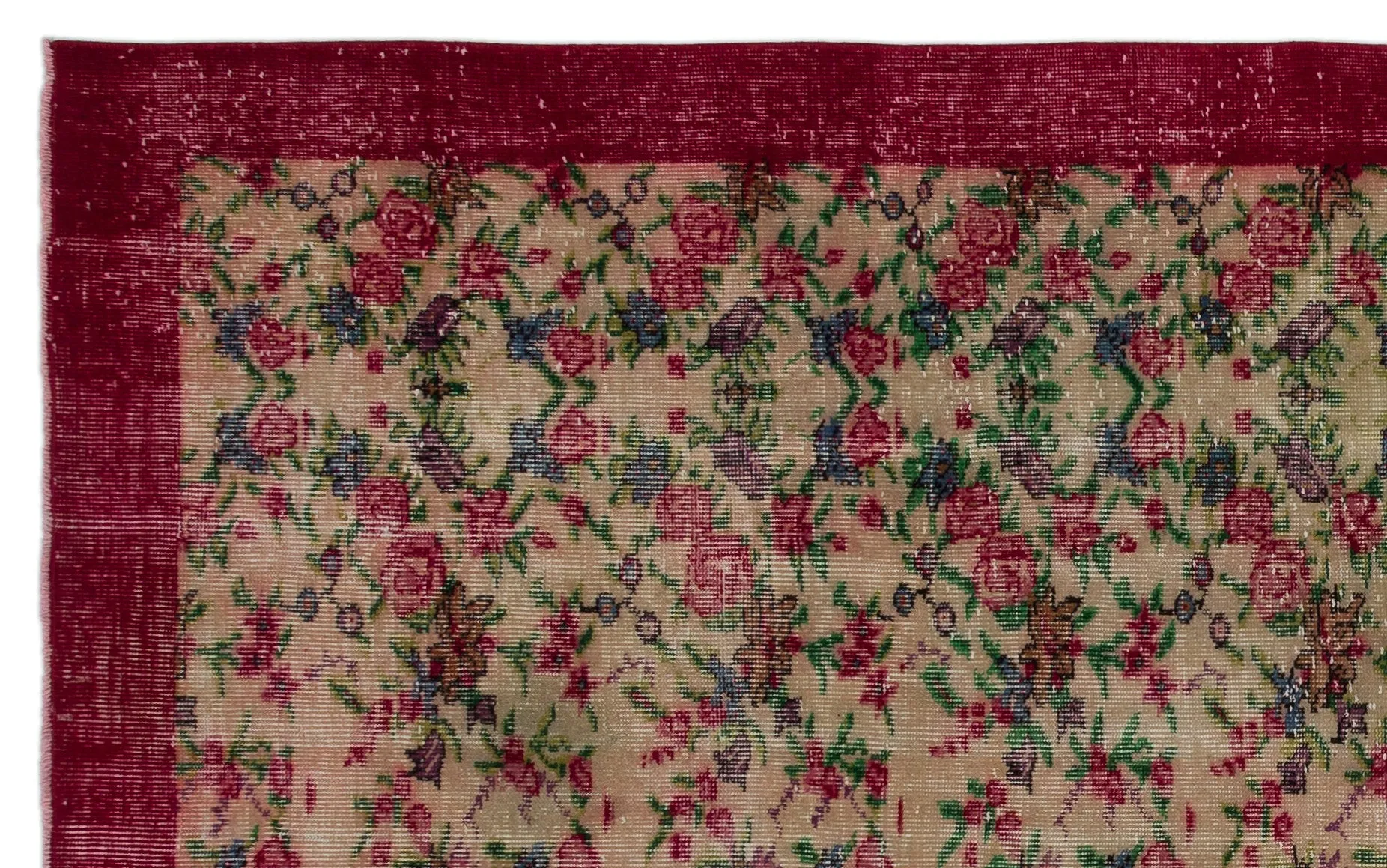 Retro Design Naturel Over Dyed Vintage Rug 5'5'' x 8'6'' ft 164 x 258 cm