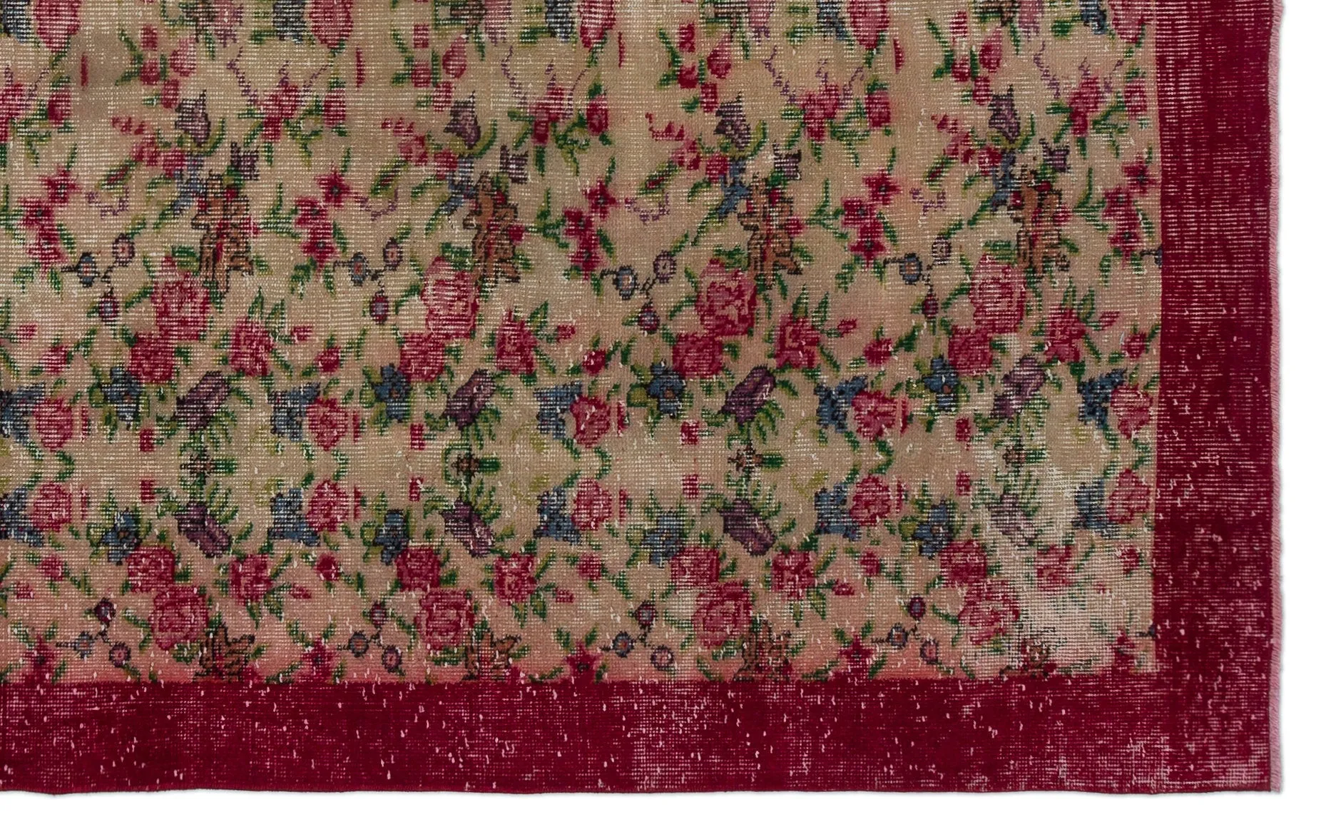 Retro Design Naturel Over Dyed Vintage Rug 5'5'' x 8'6'' ft 164 x 258 cm