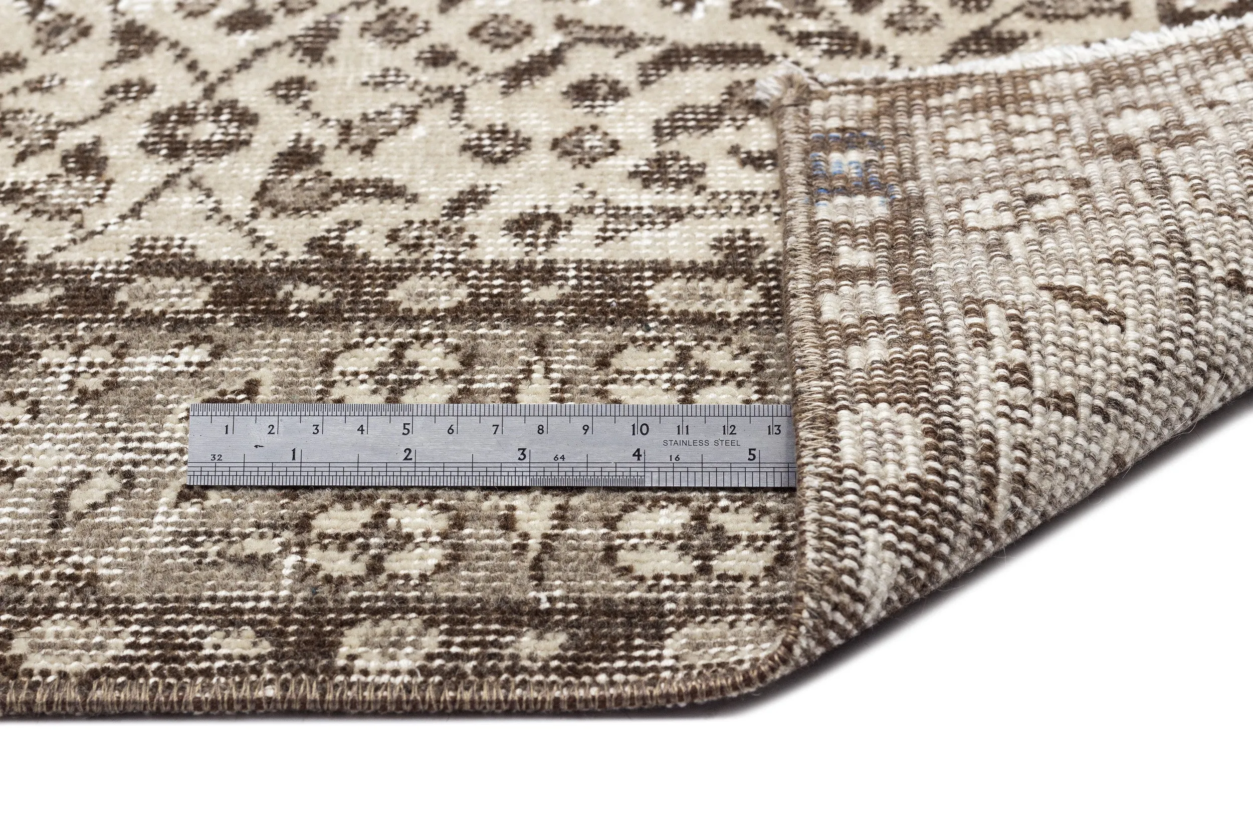 Retro Design Naturel Over Dyed Vintage Rug 5'5'' x 9'1'' ft 166 x 277 cm