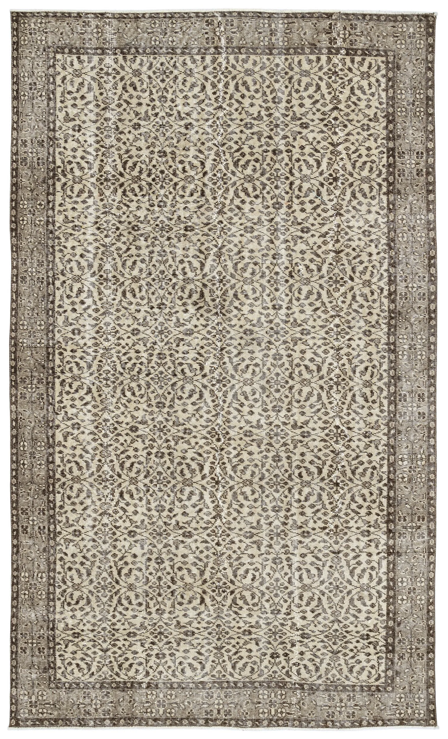 Retro Design Naturel Over Dyed Vintage Rug 5'5'' x 9'1'' ft 166 x 277 cm