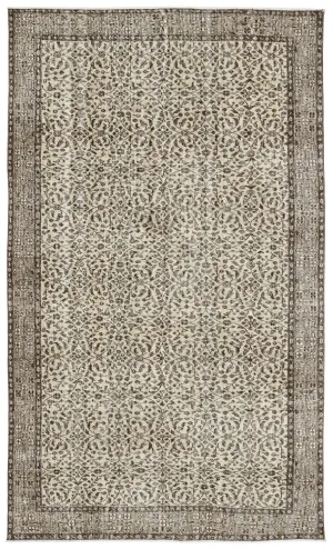 Retro Design Naturel Over Dyed Vintage Rug 5'5'' x 9'1'' ft 166 x 277 cm