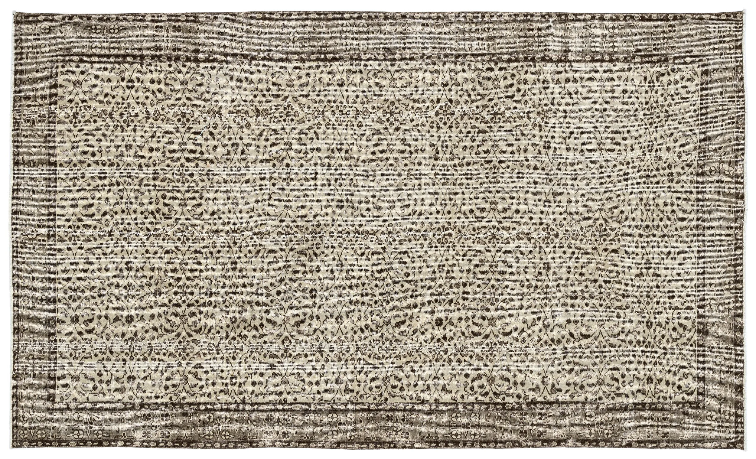 Retro Design Naturel Over Dyed Vintage Rug 5'5'' x 9'1'' ft 166 x 277 cm