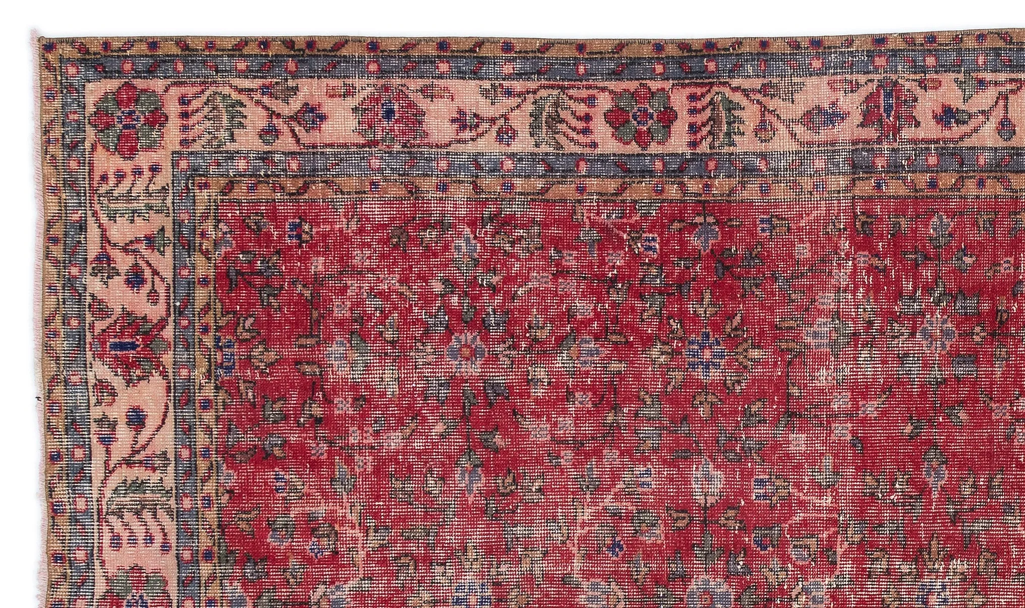 Retro Design Naturel Over Dyed Vintage Rug 5'5'' x 9'4'' ft 164 x 285 cm