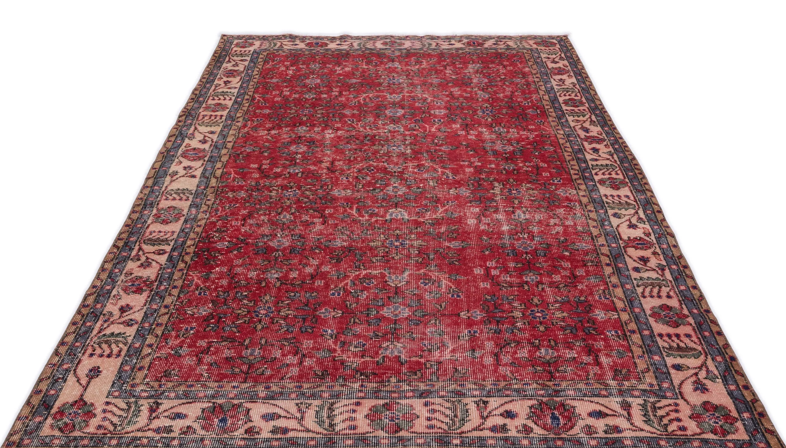 Retro Design Naturel Over Dyed Vintage Rug 5'5'' x 9'4'' ft 164 x 285 cm