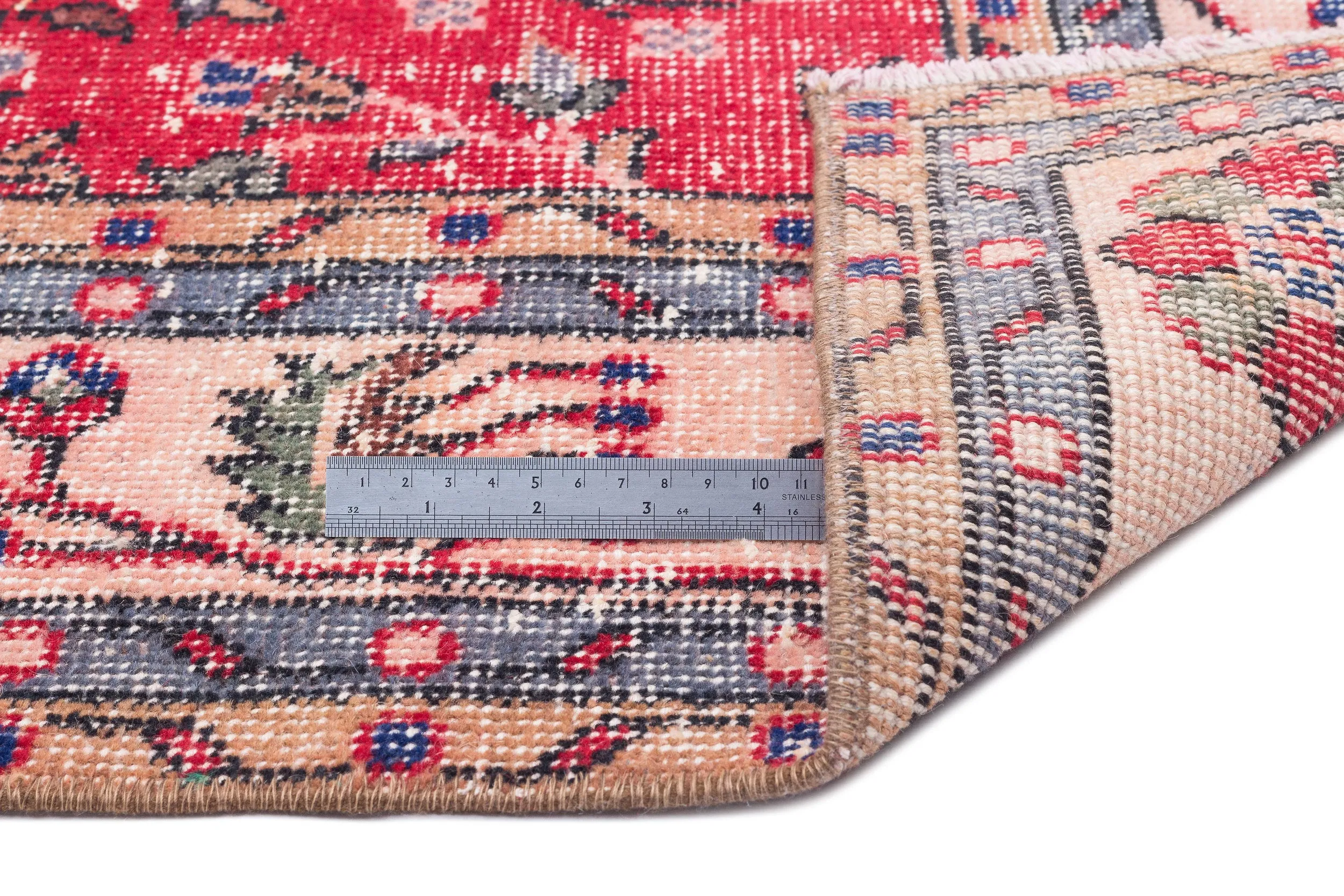 Retro Design Naturel Over Dyed Vintage Rug 5'5'' x 9'4'' ft 164 x 285 cm