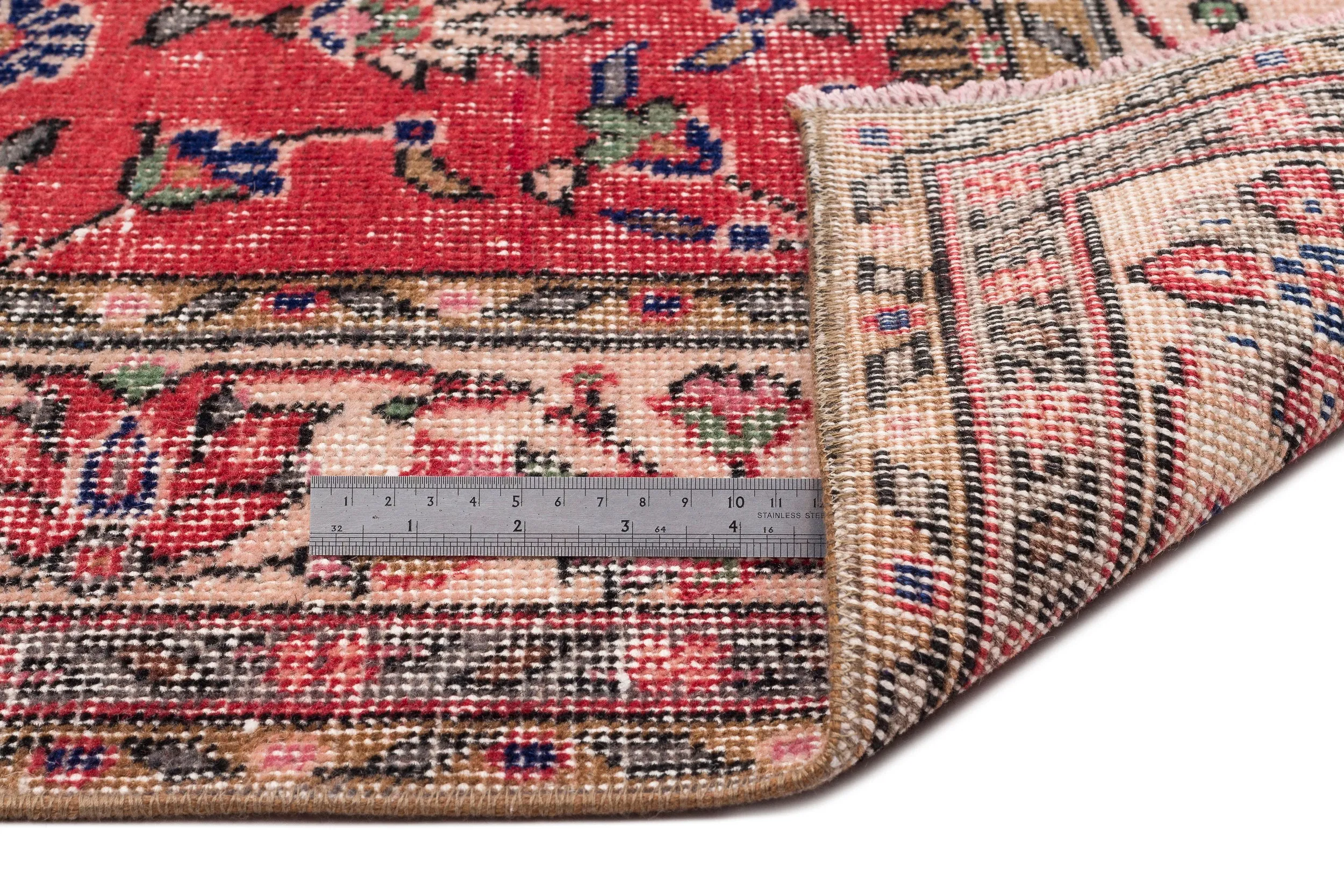 Retro Design Naturel Over Dyed Vintage Rug 5'5'' x 9'6'' ft 164 x 289 cm