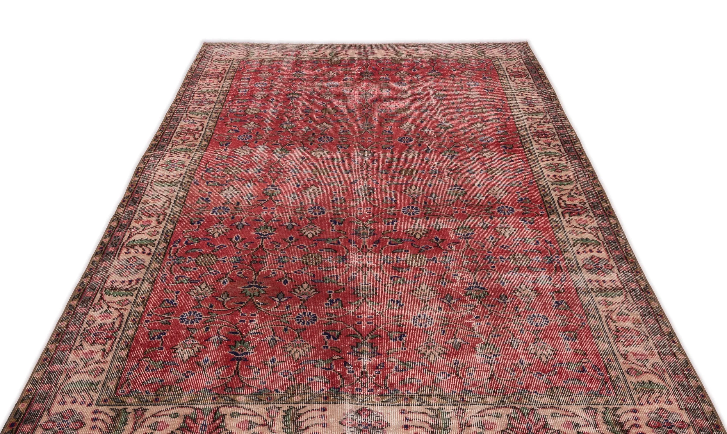 Retro Design Naturel Over Dyed Vintage Rug 5'5'' x 9'6'' ft 164 x 289 cm