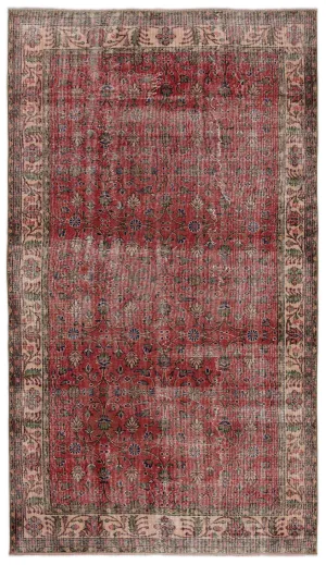 Retro Design Naturel Over Dyed Vintage Rug 5'5'' x 9'6'' ft 164 x 289 cm