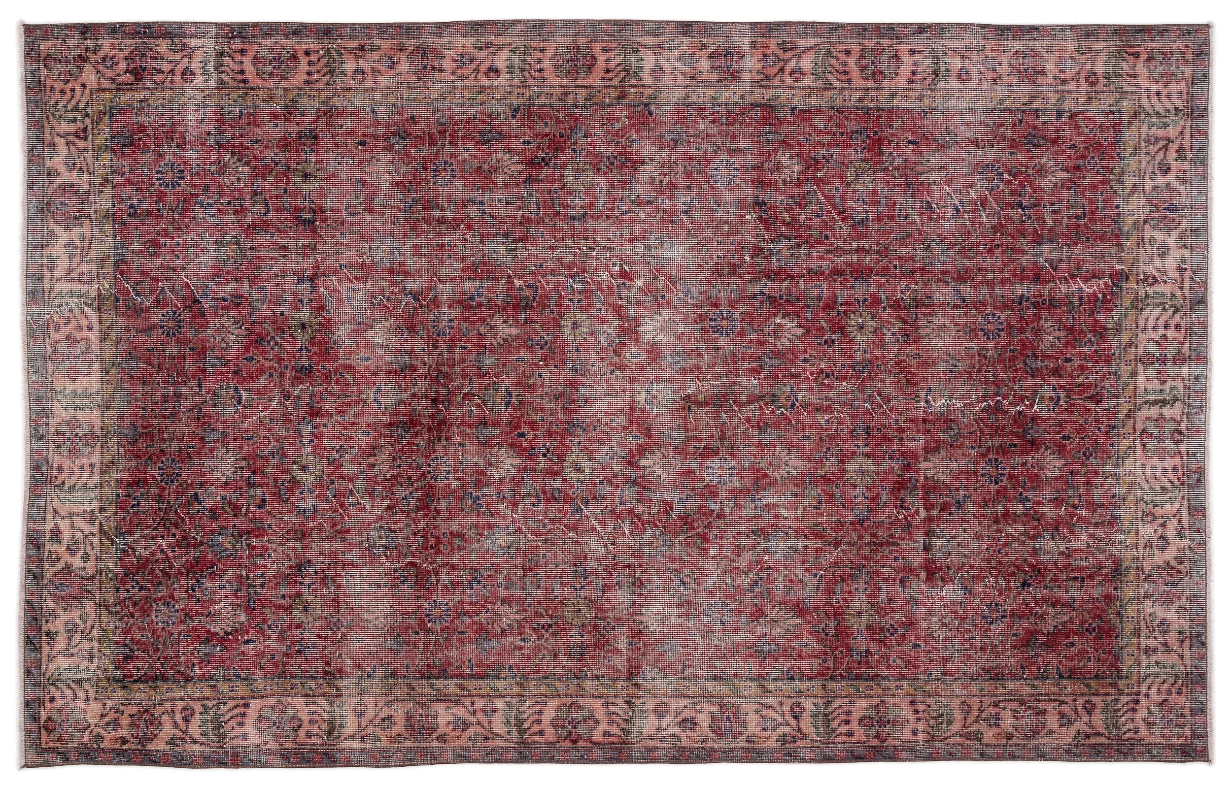 Retro Design Naturel Over Dyed Vintage Rug 5'6'' x 8'10'' ft 168 x 268 cm
