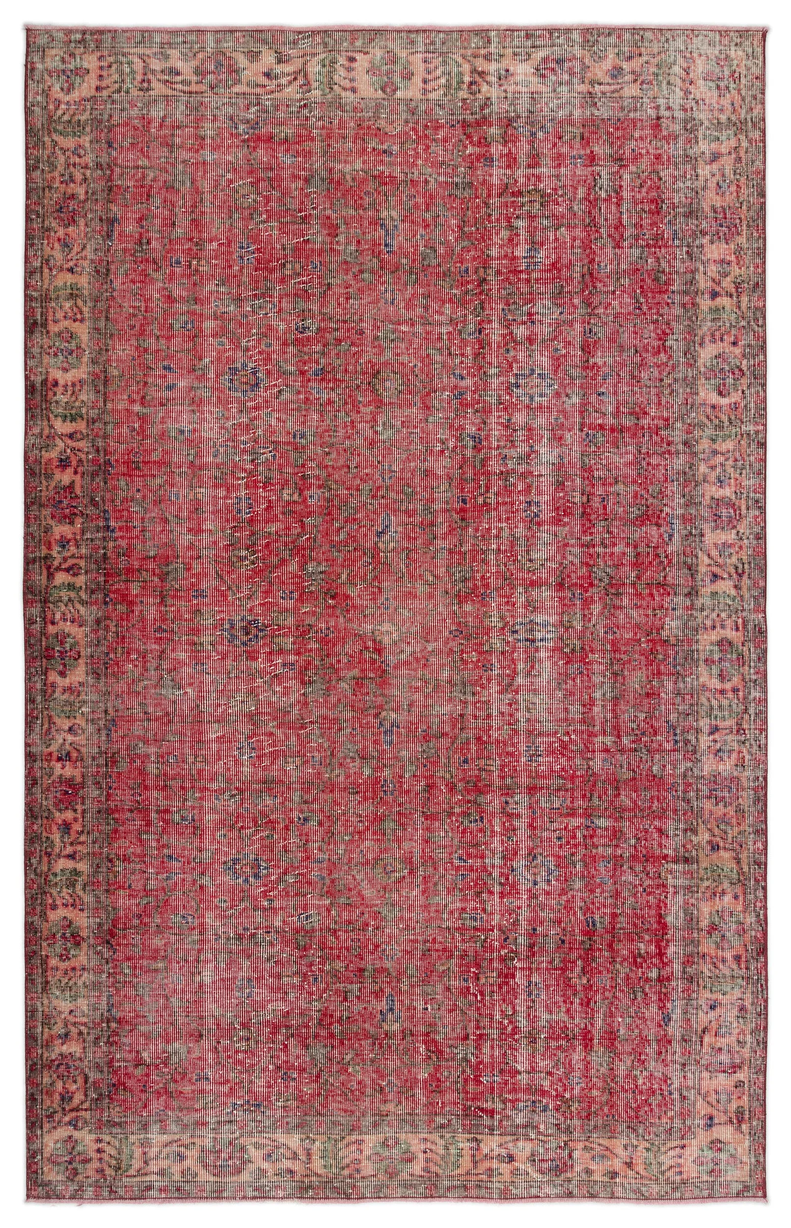 Retro Design Naturel Over Dyed Vintage Rug 5'6'' x 8'8'' ft 168 x 264 cm