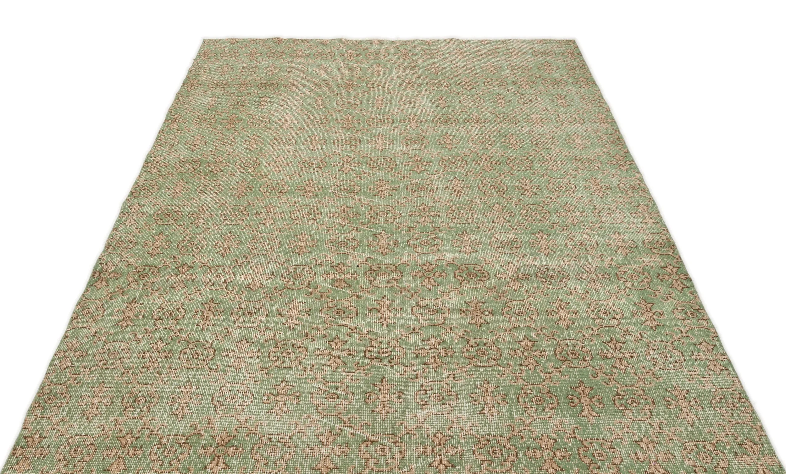Retro Design Naturel Over Dyed Vintage Rug 5'6'' x 8'8'' ft 168 x 264 cm