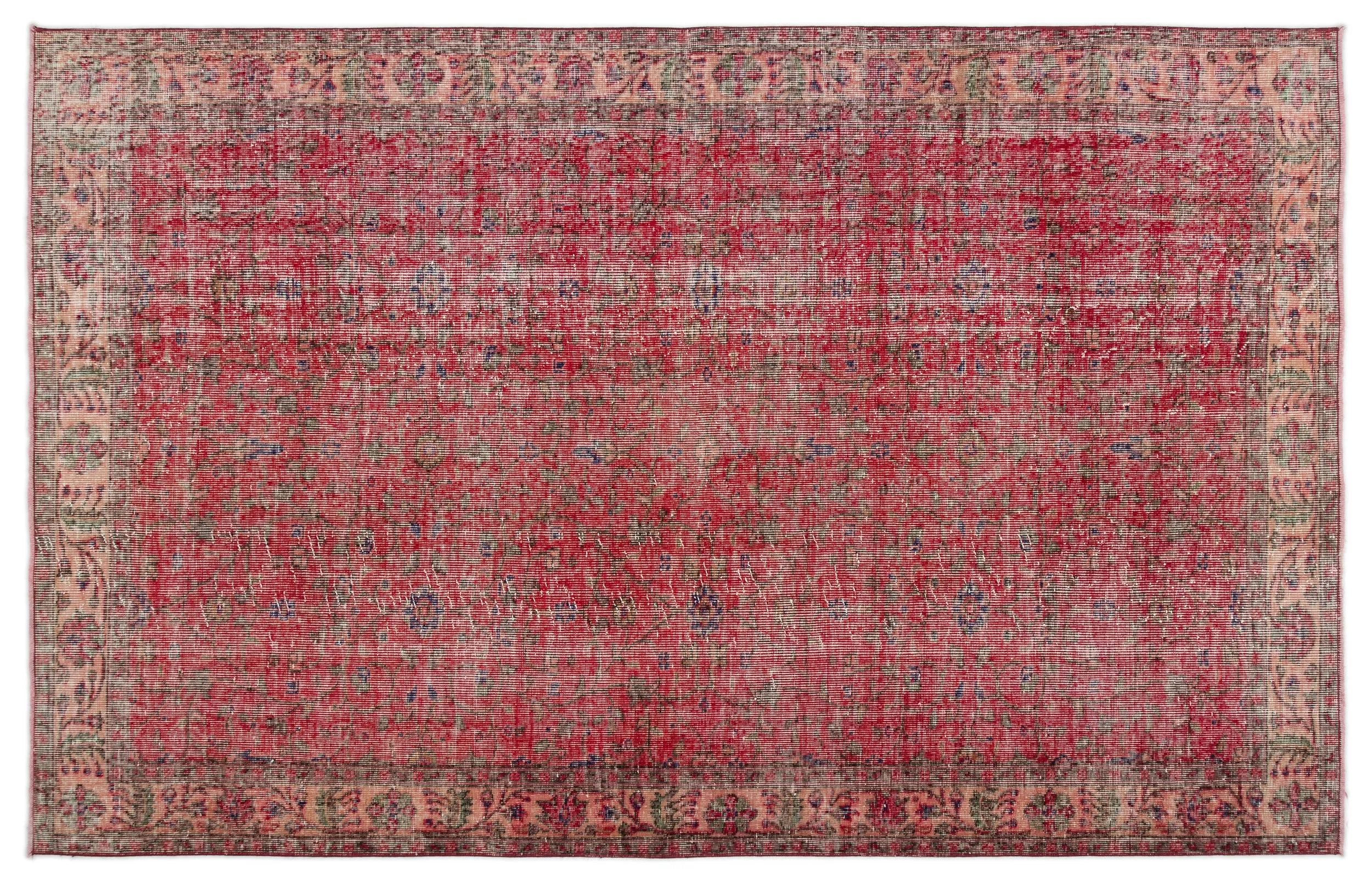 Retro Design Naturel Over Dyed Vintage Rug 5'6'' x 8'8'' ft 168 x 264 cm