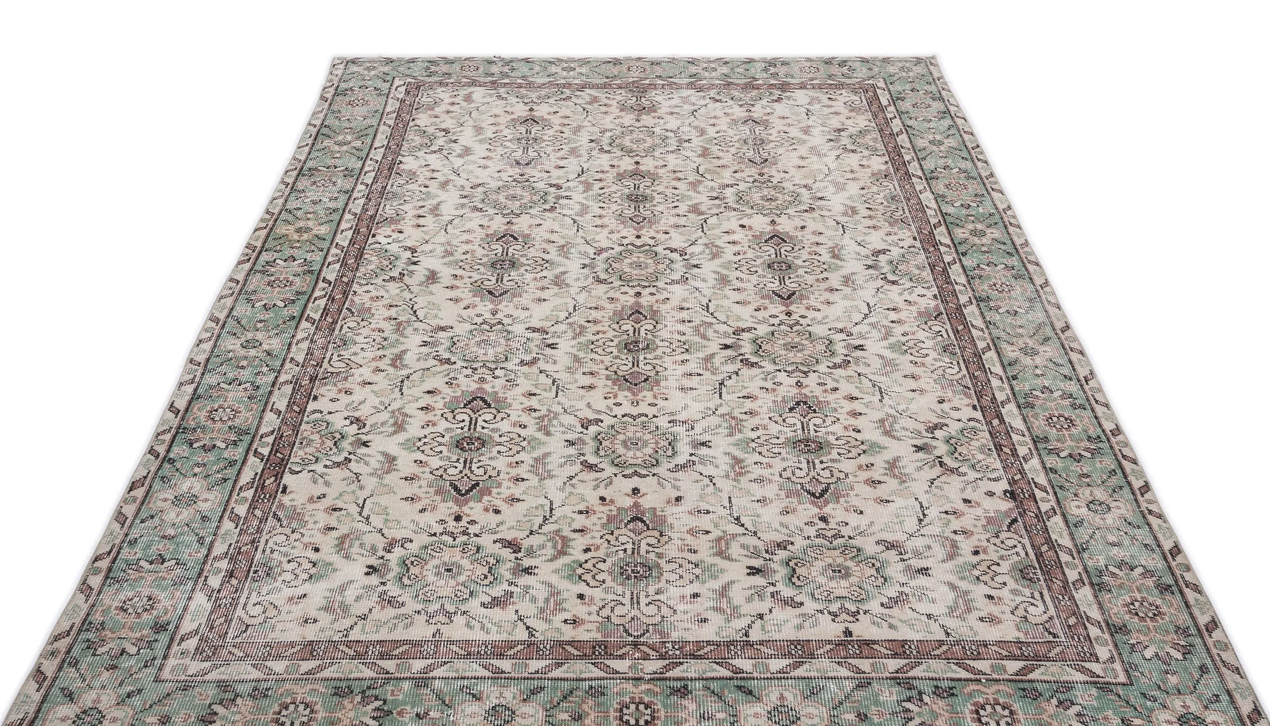 Retro Design Naturel Over Dyed Vintage Rug 5'6'' x 8'9'' ft 167 x 266 cm