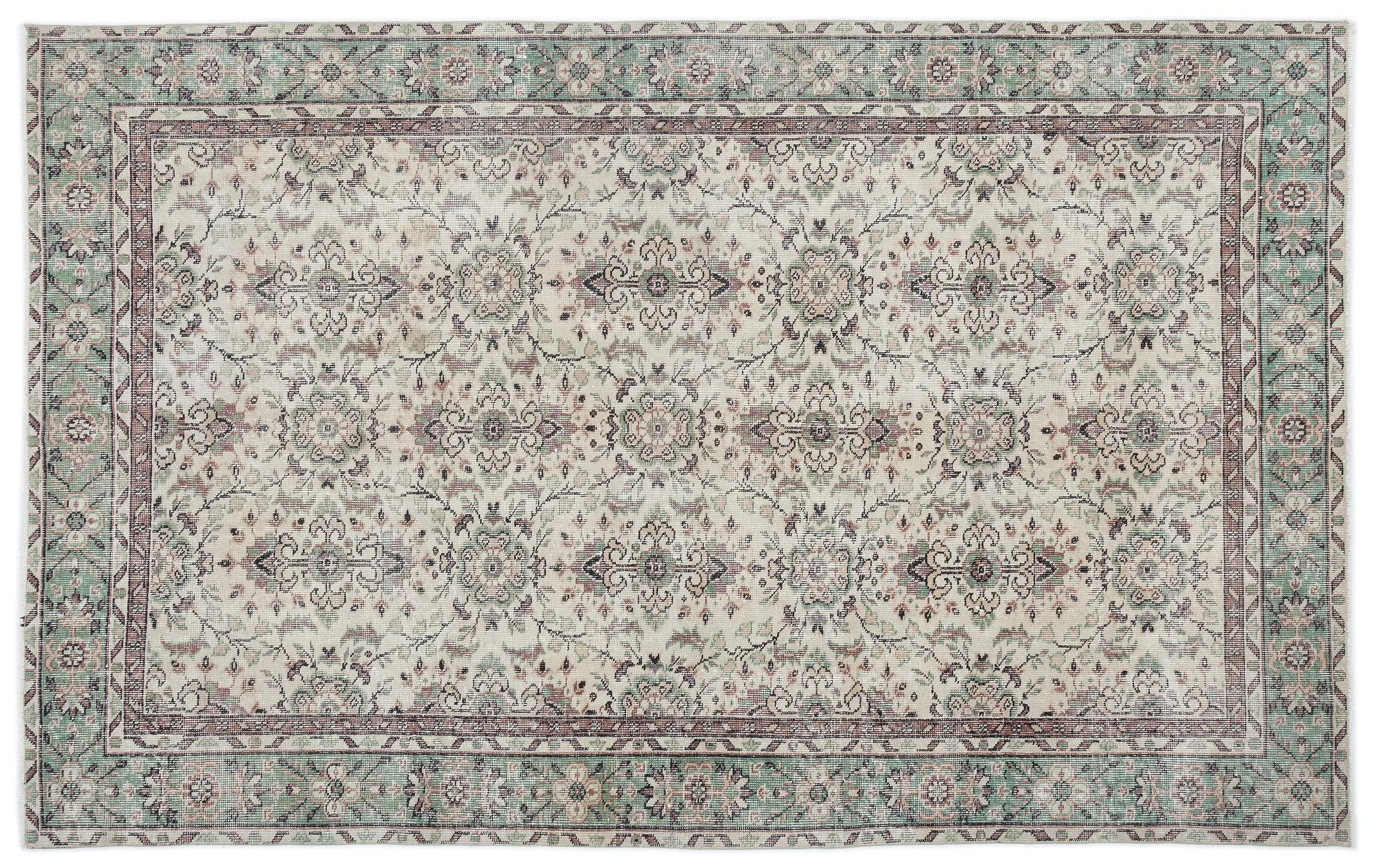 Retro Design Naturel Over Dyed Vintage Rug 5'6'' x 8'9'' ft 167 x 266 cm