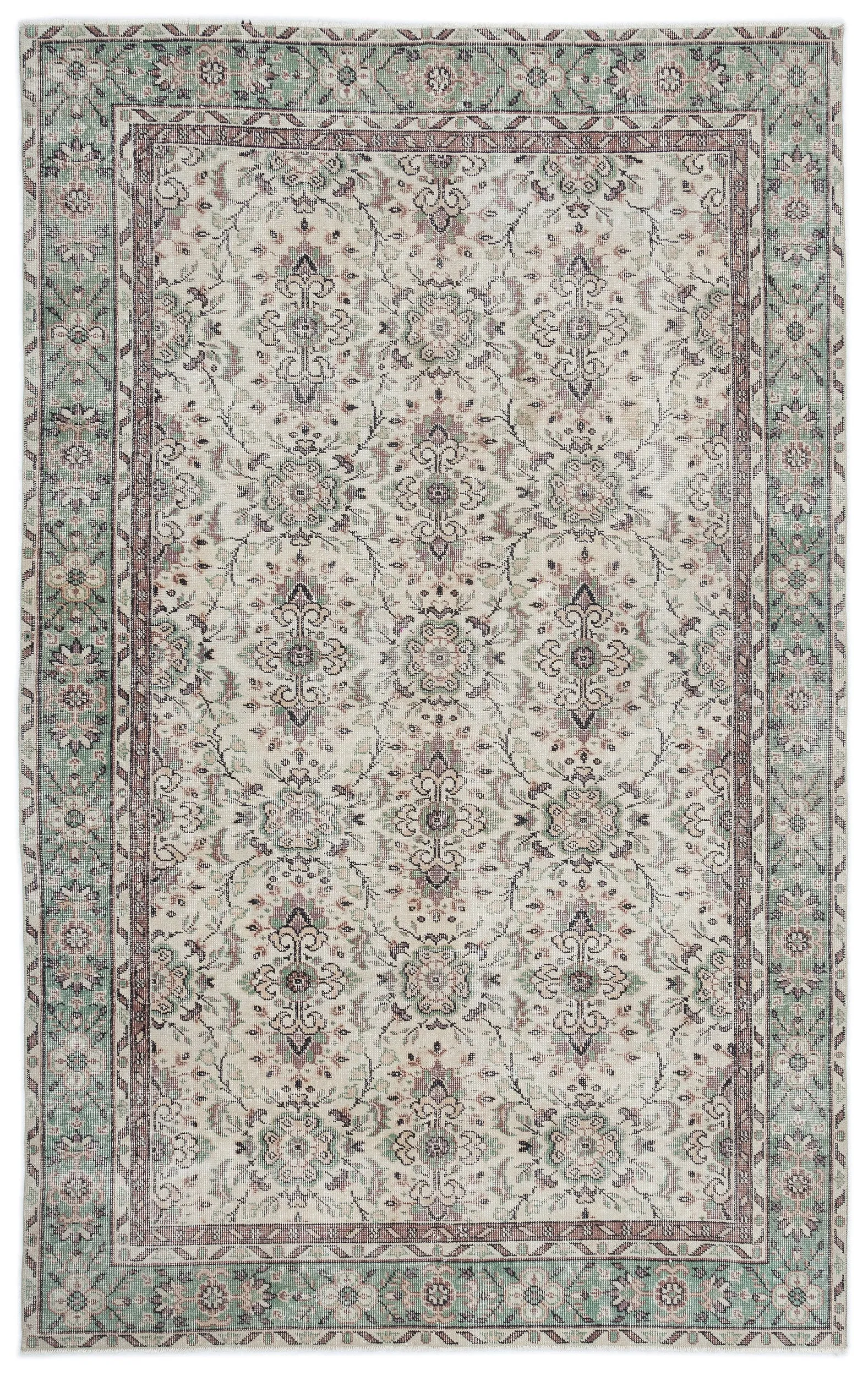 Retro Design Naturel Over Dyed Vintage Rug 5'6'' x 8'9'' ft 167 x 266 cm