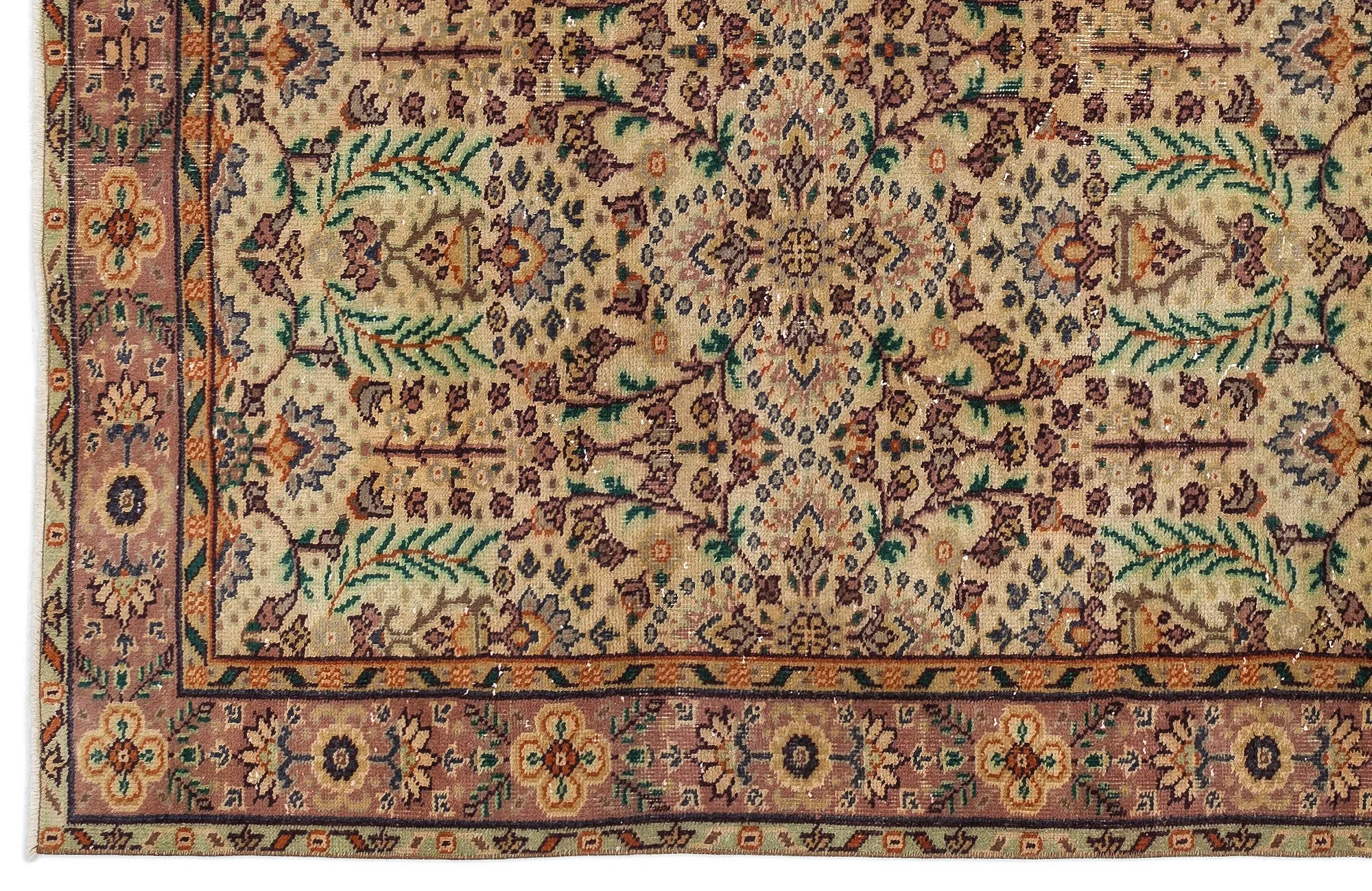 Retro Design Naturel Over Dyed Vintage Rug 5'7'' x 9'4'' ft 170 x 285 cm
