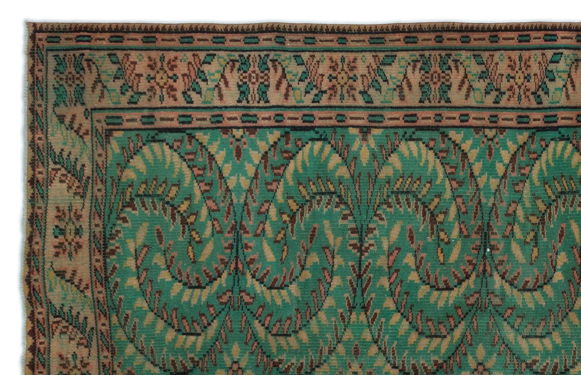 Retro Design Naturel Over Dyed Vintage Rug 5'9'' x 8'12'' ft 175 x 274 cm